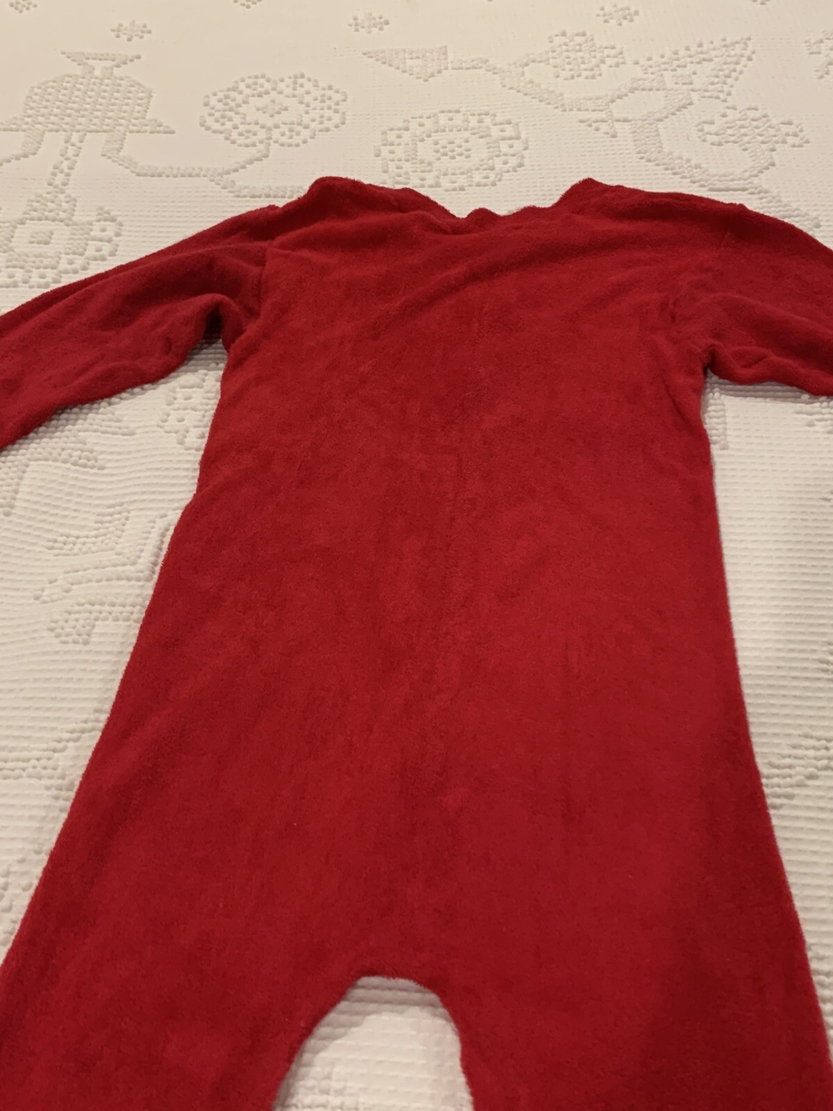 VTG Sears Women’s S 32/34 Red Zip Up Sexy 1 Piece Loungewear Stretch Terry Knit
