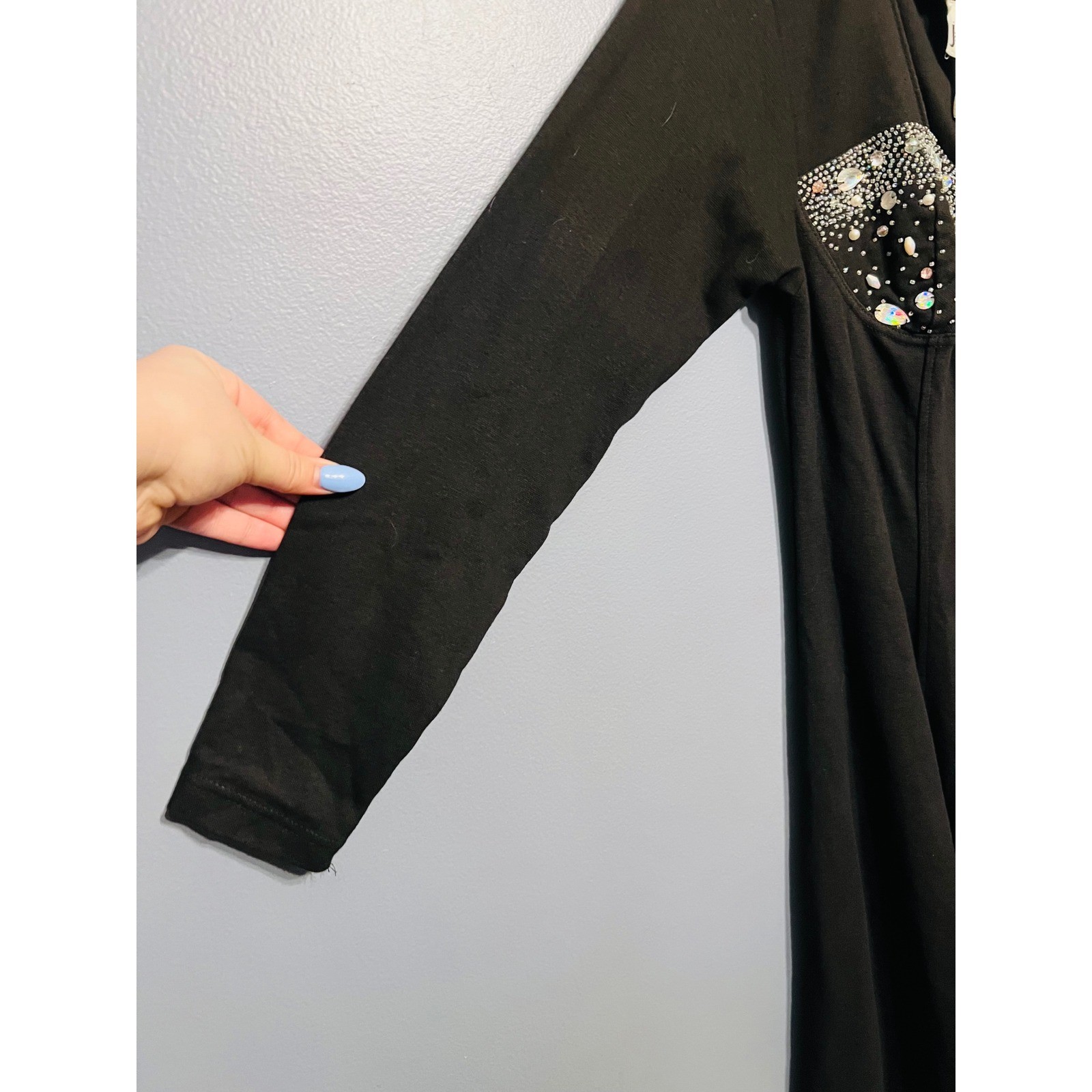 Vintage Women’s Joule Energy Black Romper SZ LG NWT Rhinestone Embellished 80s