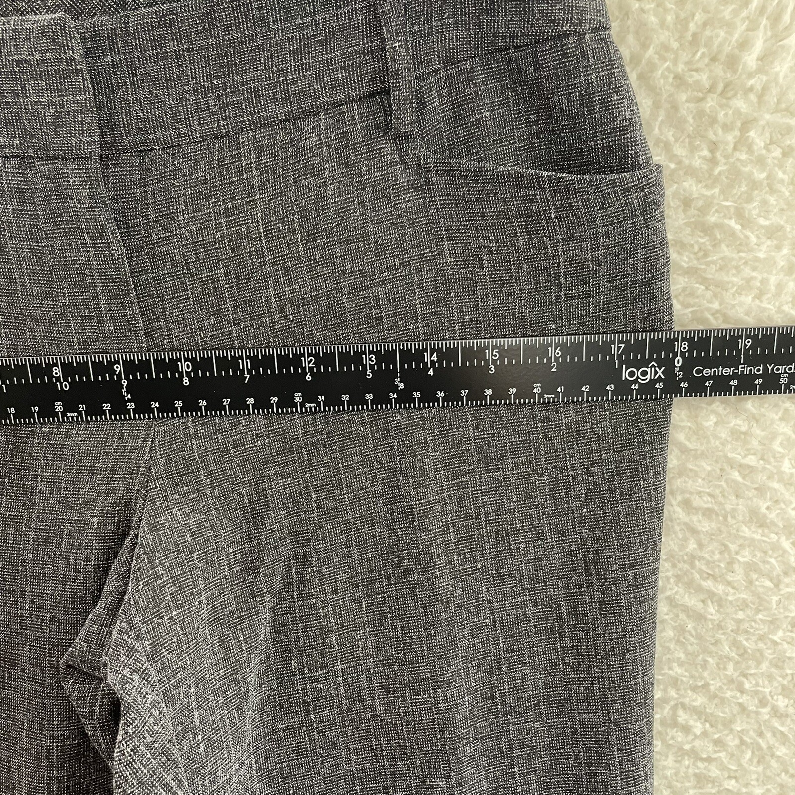 Y2K Vintage Dress Pants Trousers Slacks 8 10 28 29 Grey Bootcut Flare Mid Rise