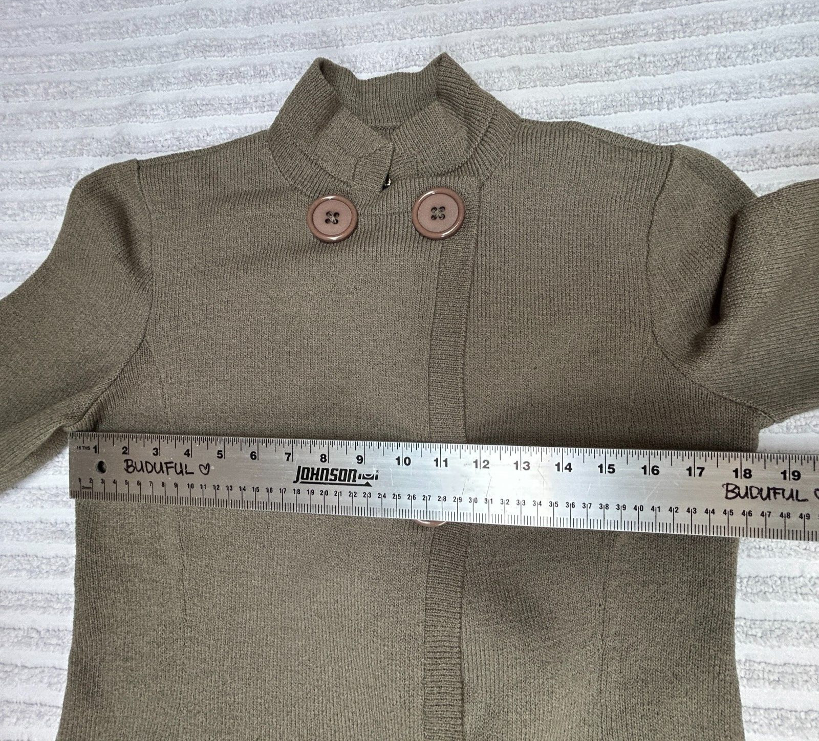 Vintage Don Sayres for Wellmore Double Breasted Knit Cardigan Sweater 8 Brown