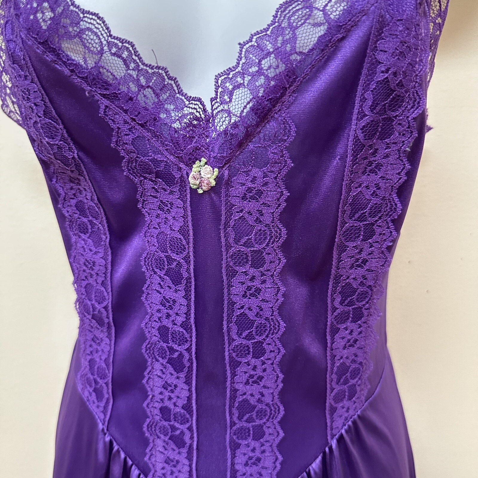 Lady Cameo Nylon Satin Negligee Jumpsuit PJ’s Loungewear Jeannie Leg Size S