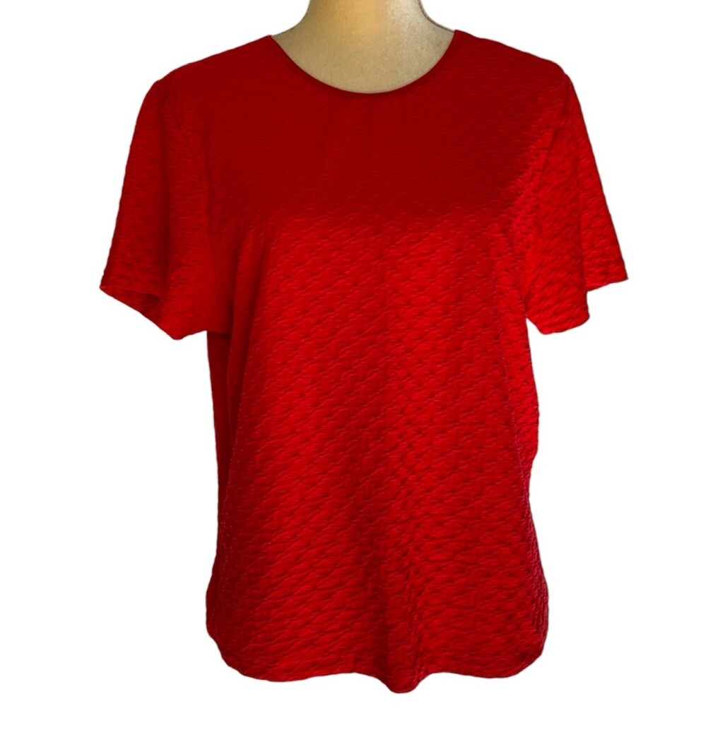 VTG 80s Kenneth Too Sweater Women Large Red