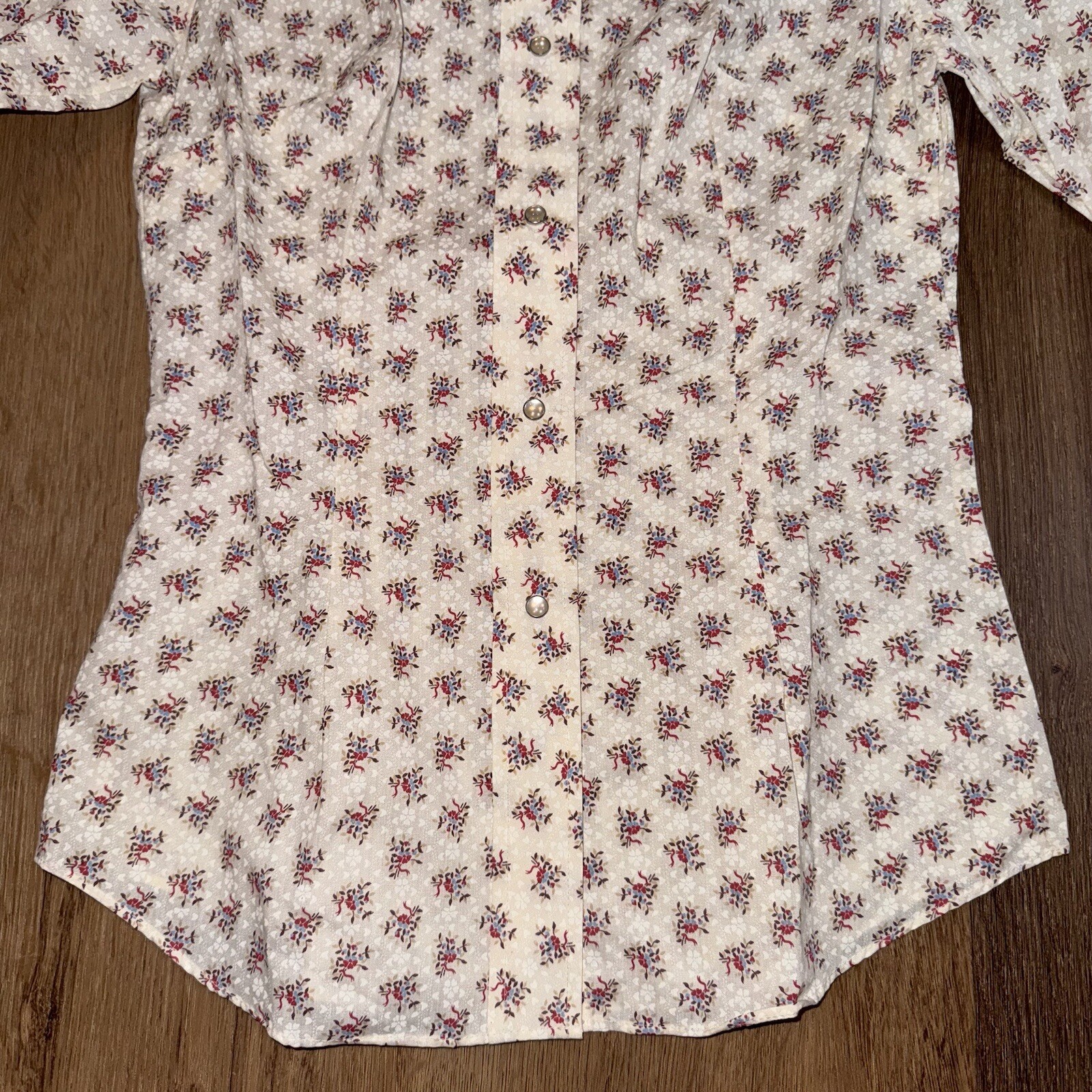 Vtg 70s Pearl Snap Shirt Champion Western Rockabilly Disco Cowgirl NOS Womens 12