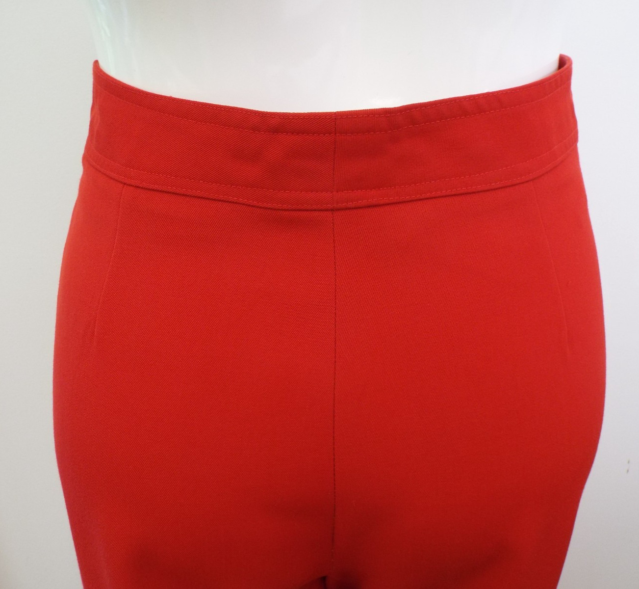 VTG 1970 Yves Saint Laurent Rive Gauche Red Wool Pants YSL Wide Leg Trousers USA