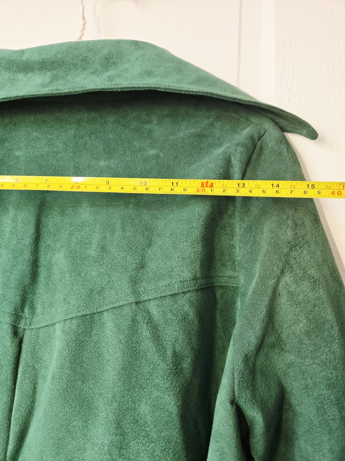 Vtg 80’s Indie Trench Coat Womens M Green Ultra Suede Collection Boho Retro