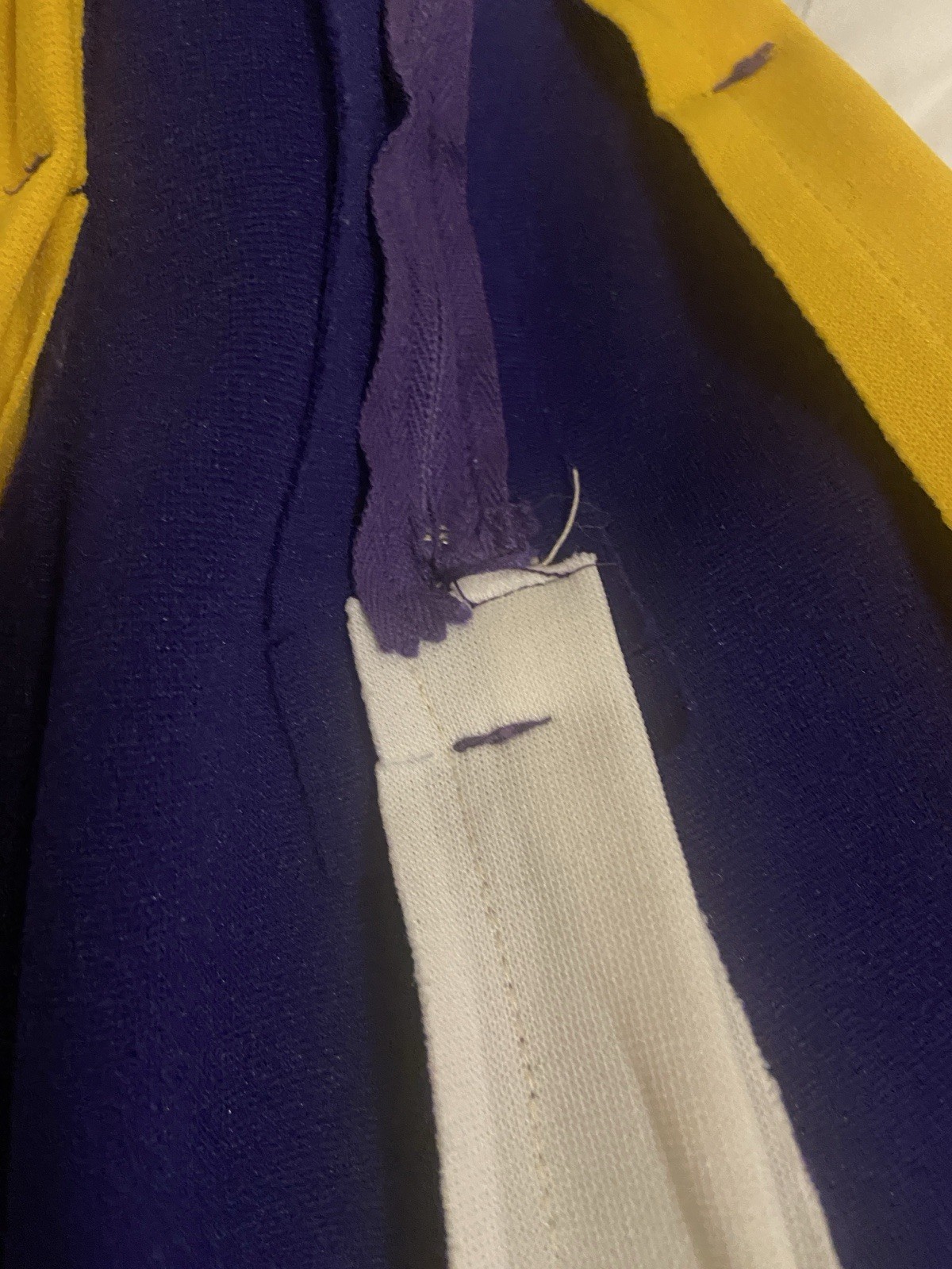 Vintage 60’s cheerleader Supply Co Inc Purple,yellow & White Cheer Skirt