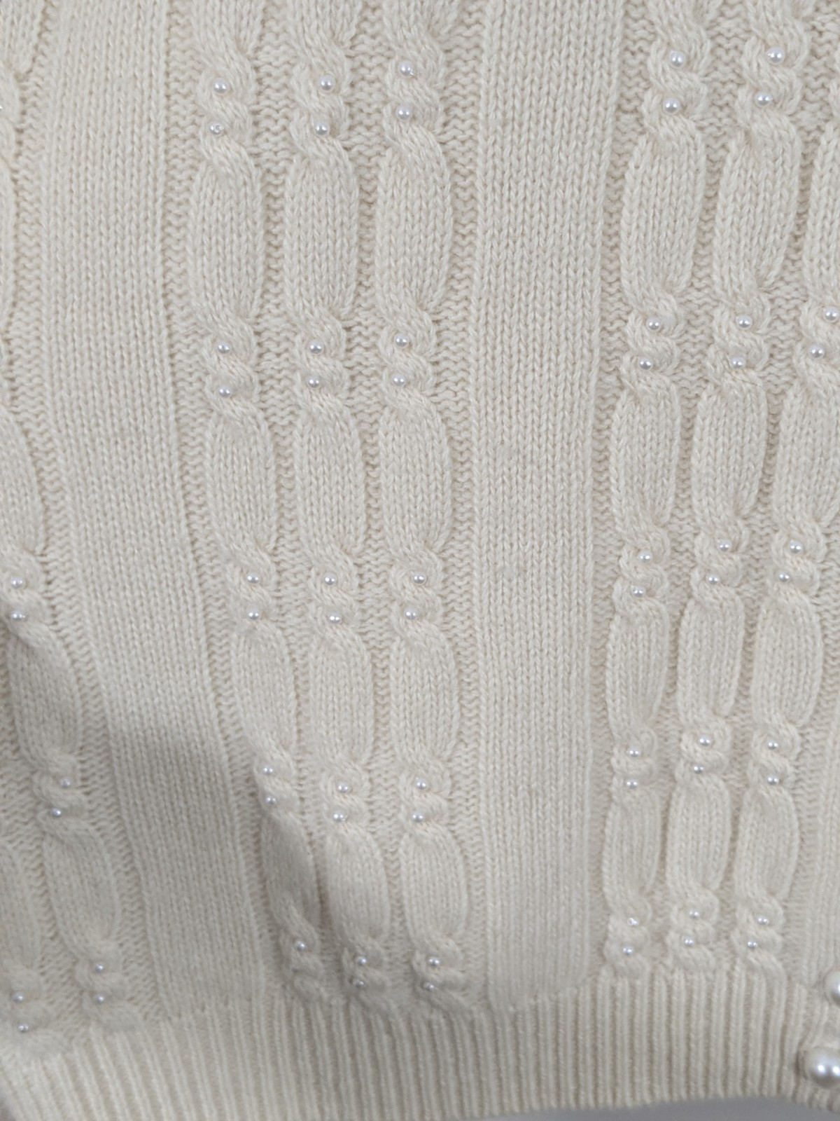 Vintage 80s Lambswool Angora Wool Ivory Cardigan Pearl Buttons Dainty Feminine