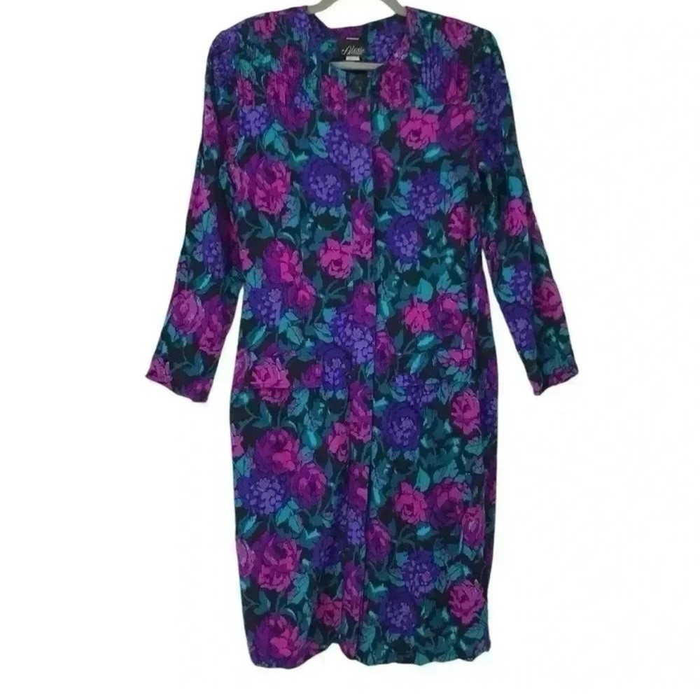 VINTAGE MODEST DRESS BUNDLE 10–14 FLORAL STRIPED BUTTON DOWN ELEGANT 90s STYLE