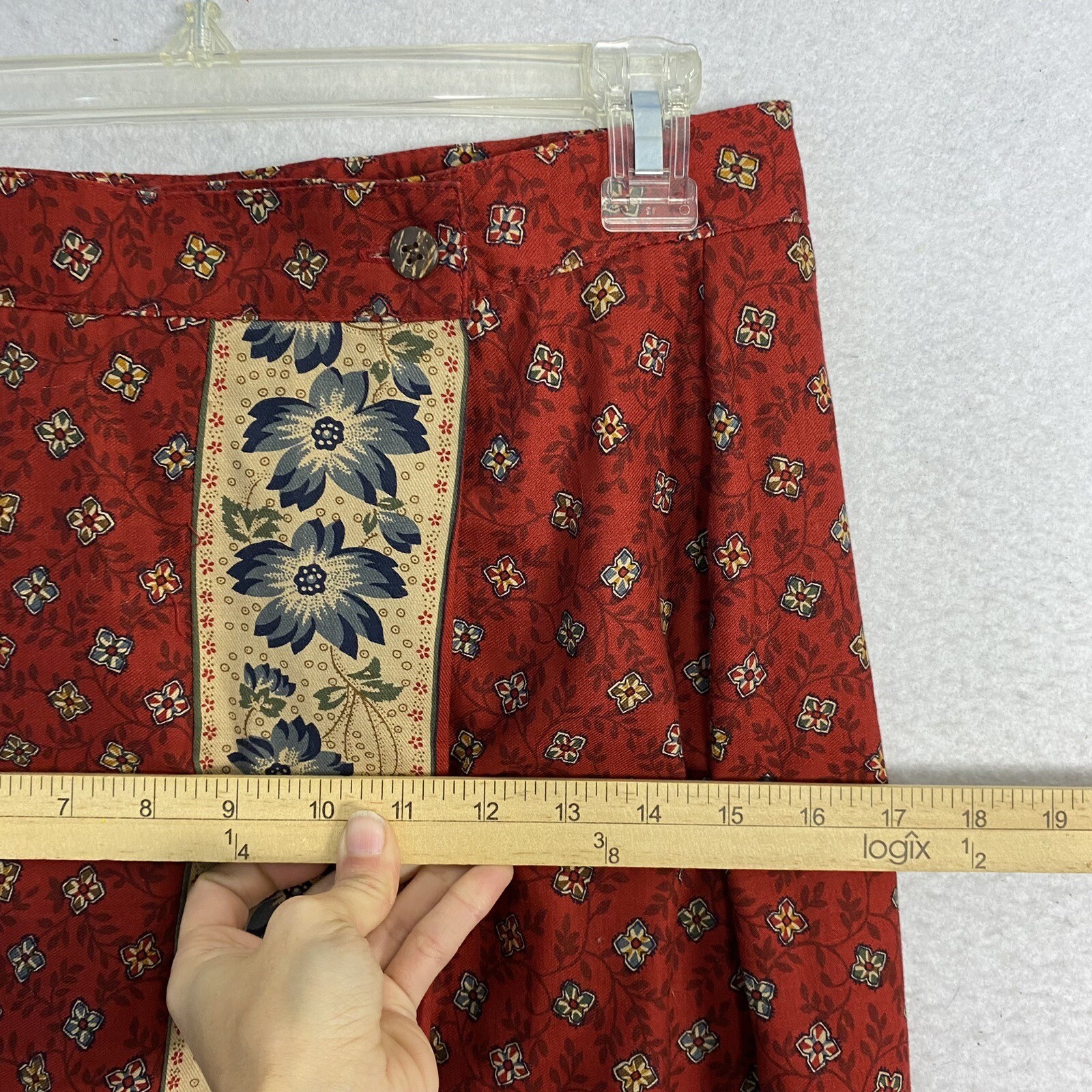 VTG Cottagecore Floral Wrap Skirt Maxi Straight Size 12 Eagles Eye 90s 28