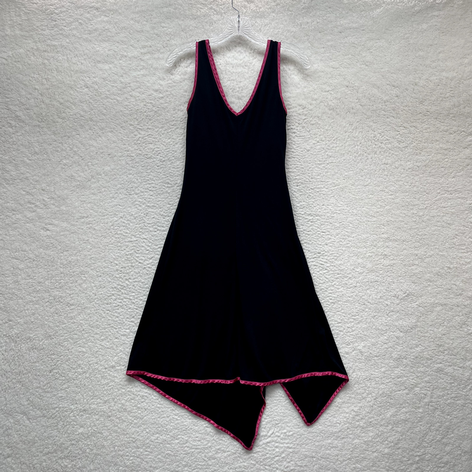 Y2K Vintage Midi Dress Medium Black Slinky Stretch Cyber Fairy Grunge Whimsigoth