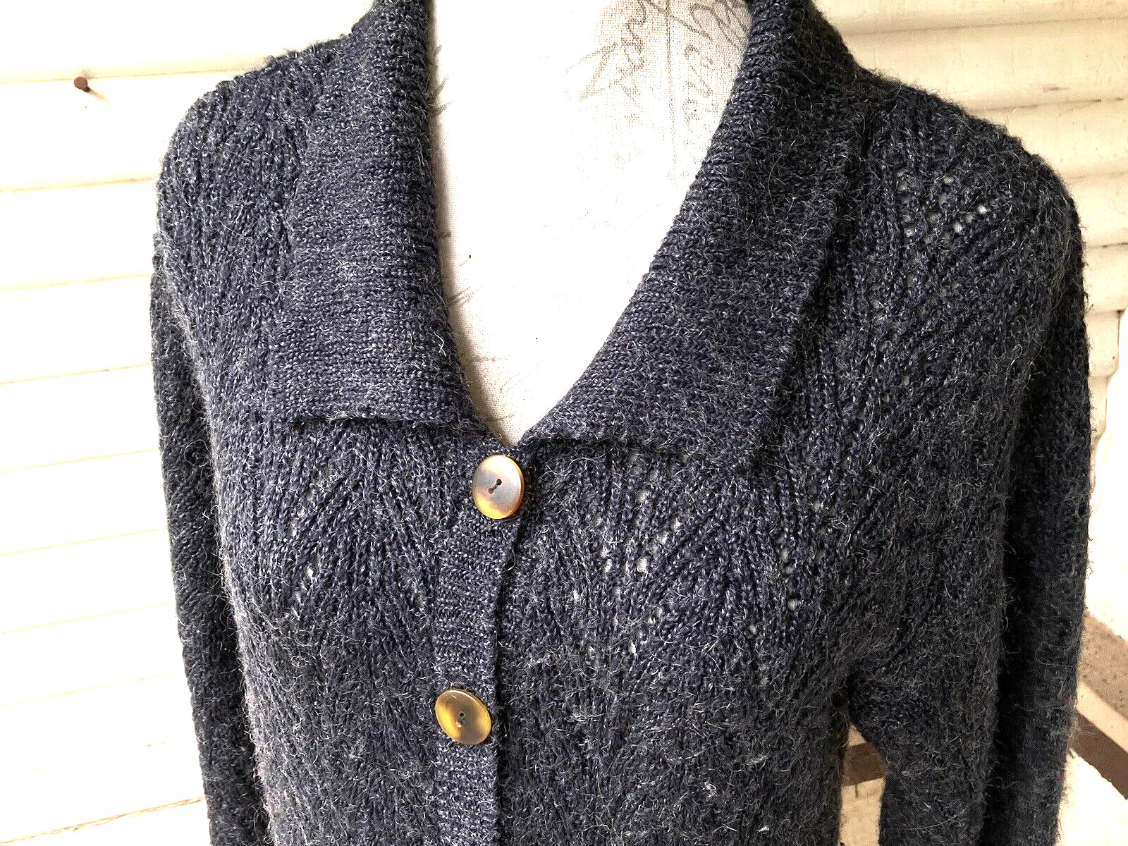VINTAGE 1990s CROCHET OPENWORK ROMANTIC CARDIGAN SWEATER SARAH ARIZONA M