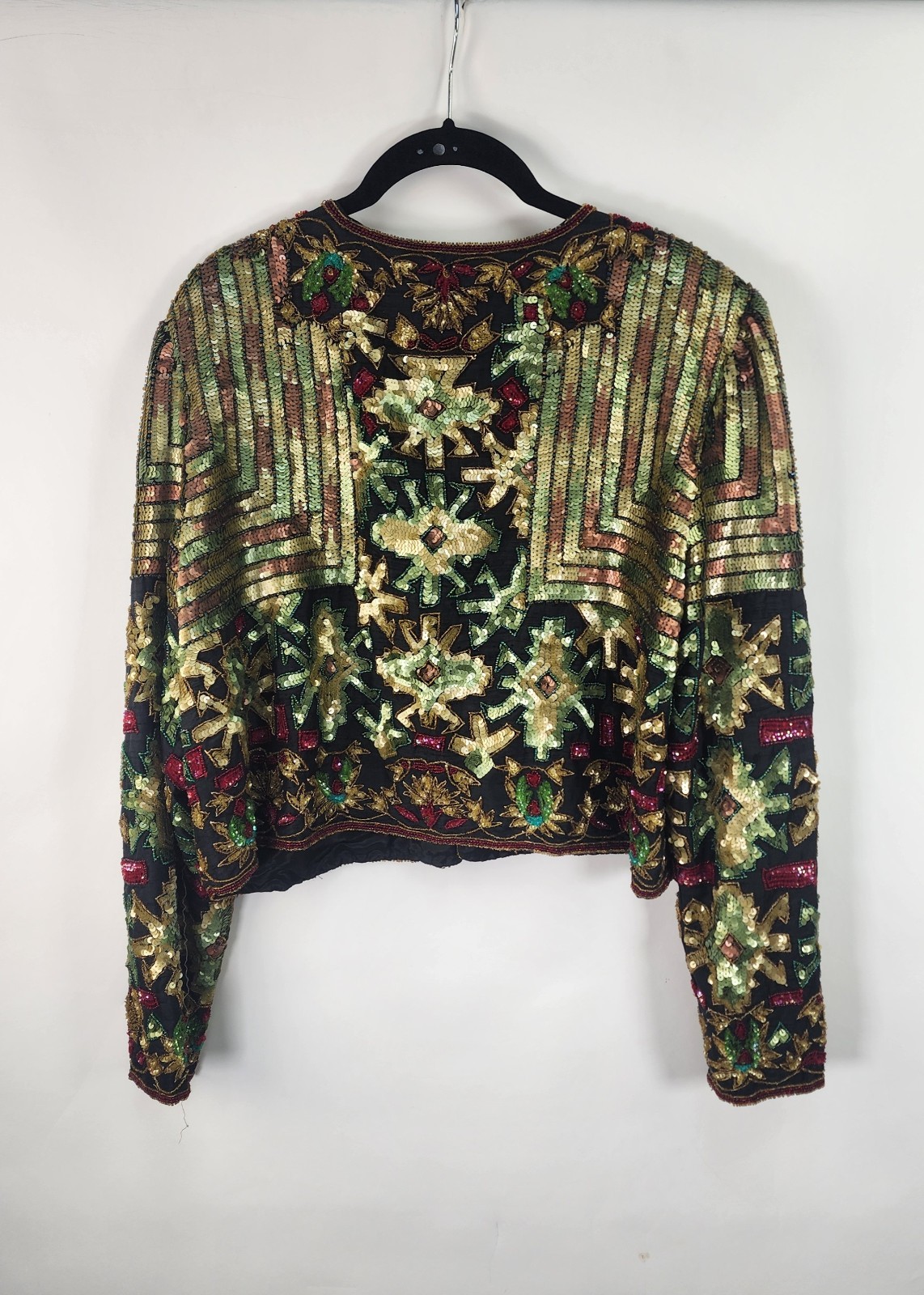 Vintage Adrianna Papell Evening 1994 Women’s L Multi Beaded Sequin Jacket *Note*