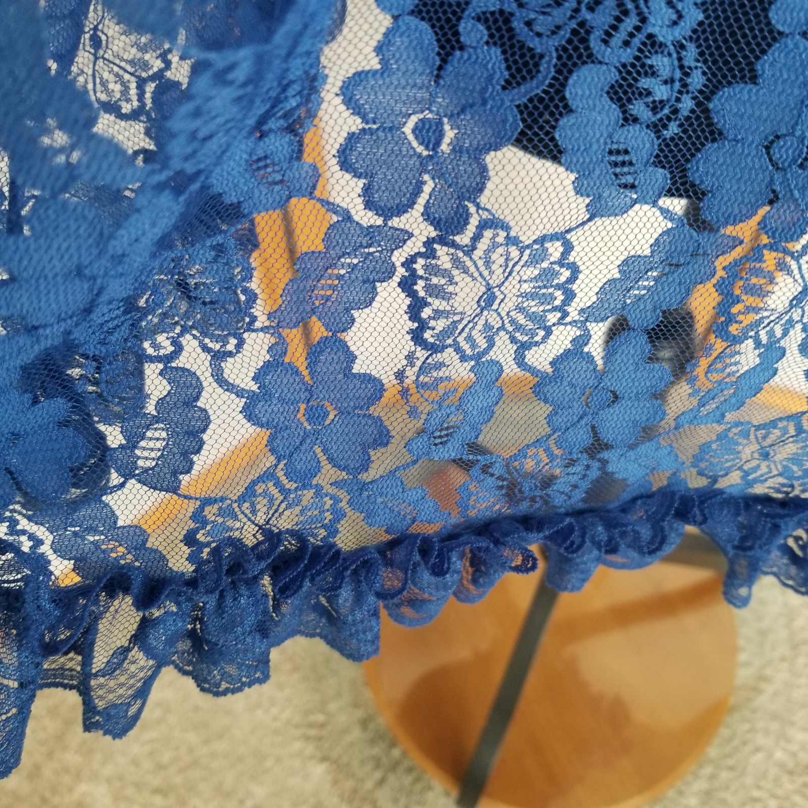 Vintage Boudoir Bed Jacket Royal Blue Medium Dolores for Poirette USA Made MWT