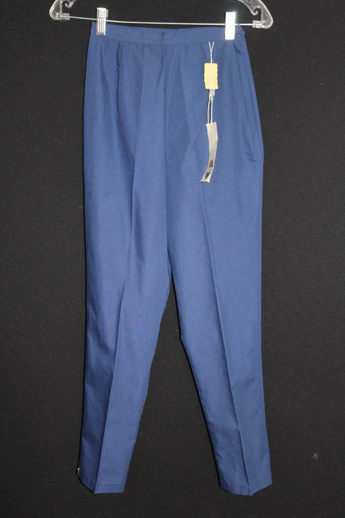 VINTAGE 1960’S NEVER WORN DEADSTOCK COTTON POLY BLUE CAPRIS 23 INCH WAIST
