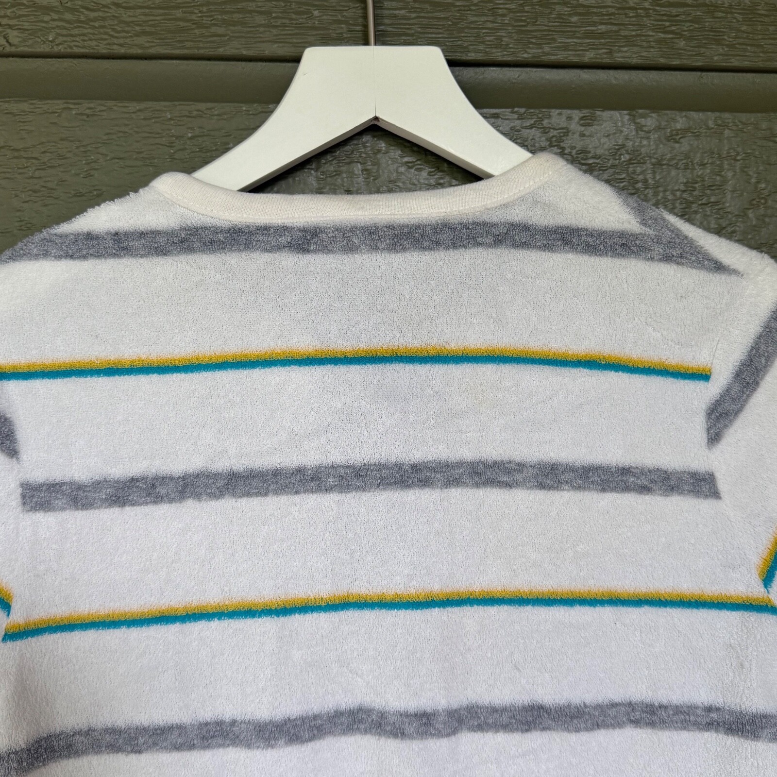 Vintage Women’s Knit Top Runner Up by Argo Medium Made in USA Terrycloth Stripes