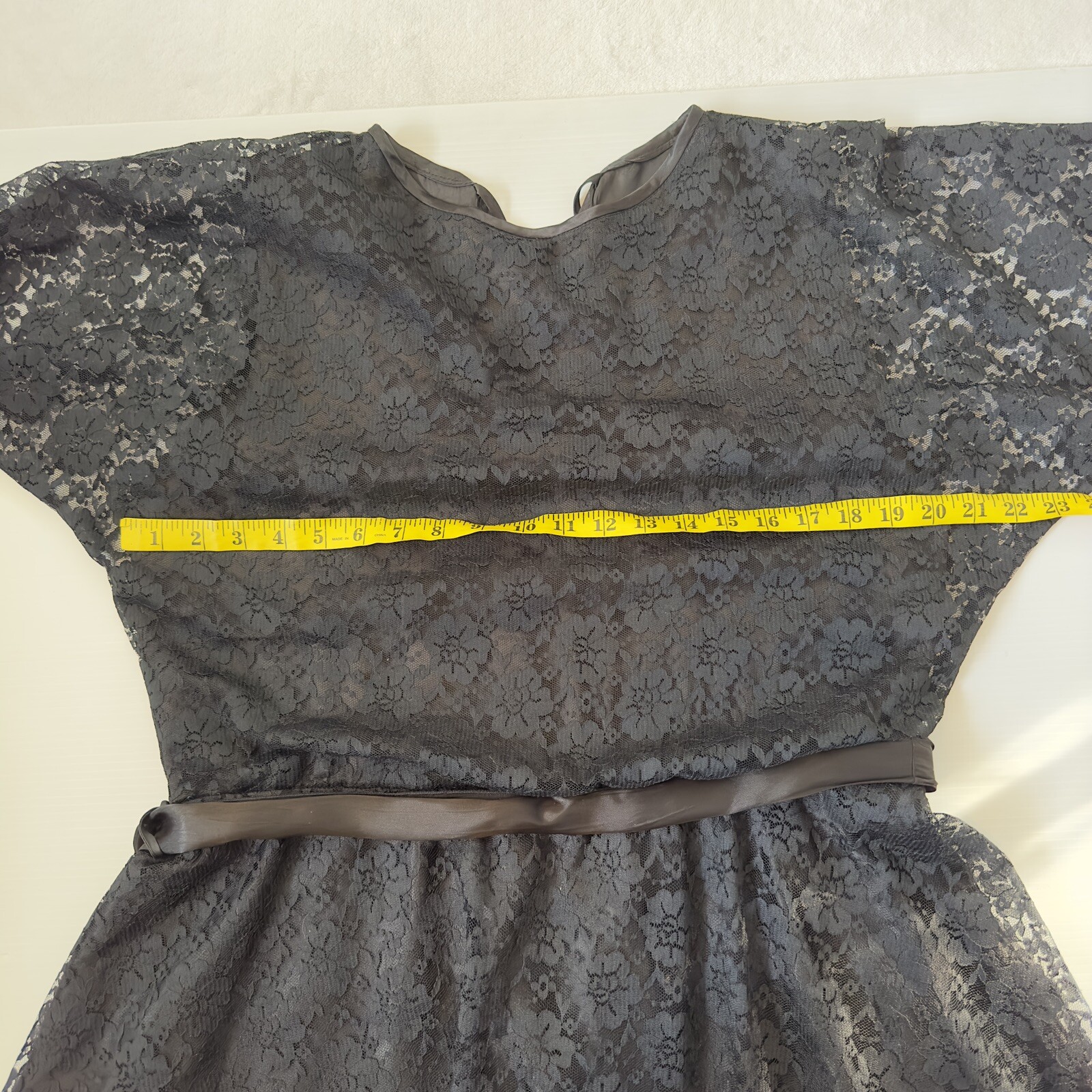 Purple Patch Women Dress Size 14 Bust 90cm Black Lace Long Sleeve Midi