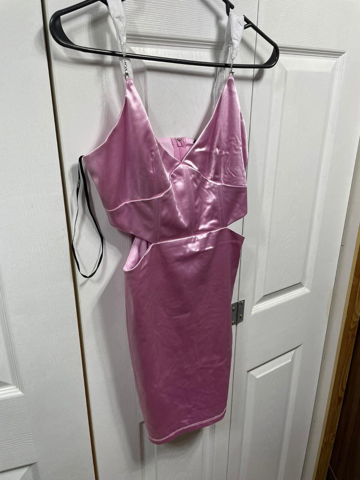 NWT M VINTAGE SATIN NYLON SECOND SKIN BODYSUIT MINI DRESS BODY CON EVENING