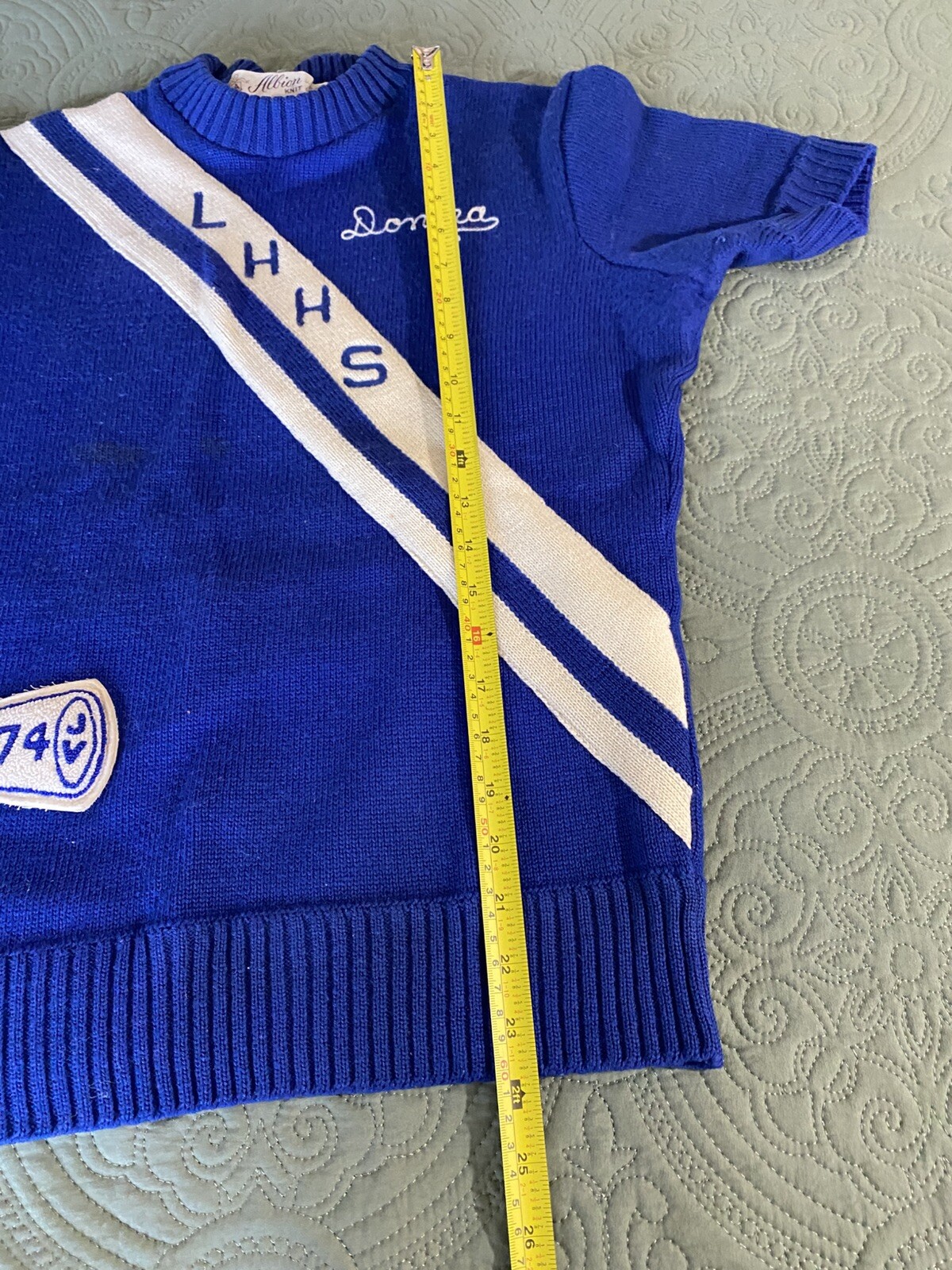 Vintage La Habra High School Vintage Women cheer sweater 1970s 100% Virgin Wool