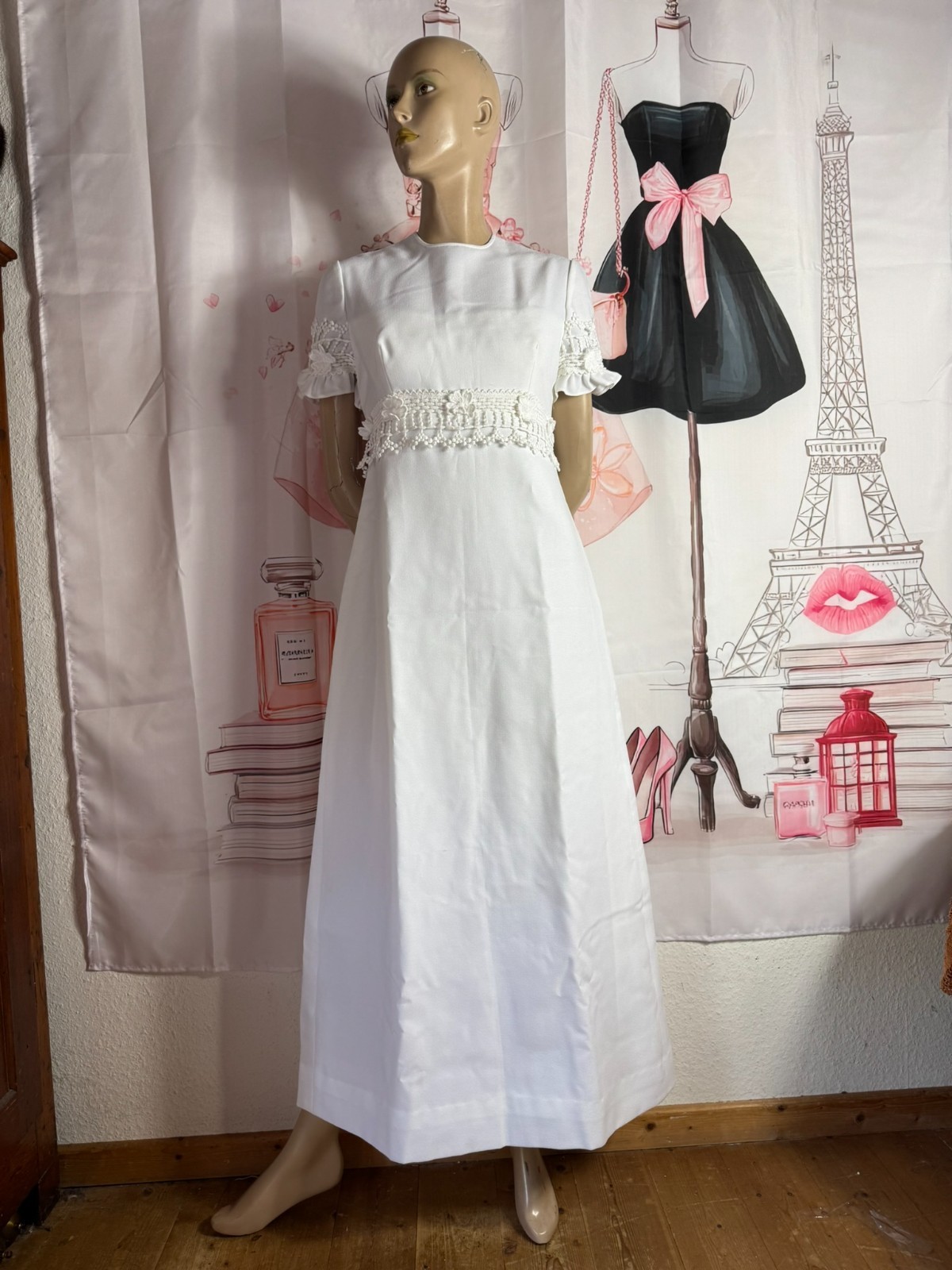 Wedding dress Emiliana reversible model 60s vintage wedding empire lace size 36/38