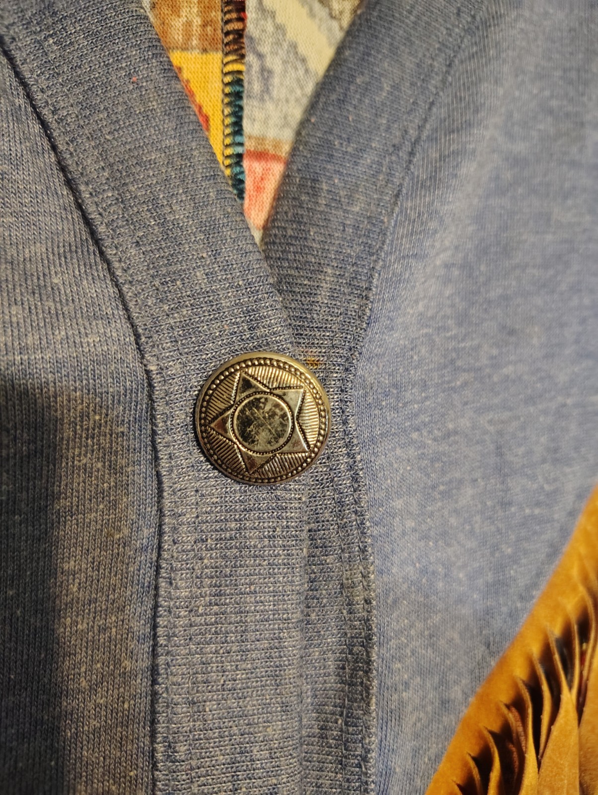 Young Stuff Vintage 80s Southwest Cowgirl Cardigan Suede Fringe L-2XL