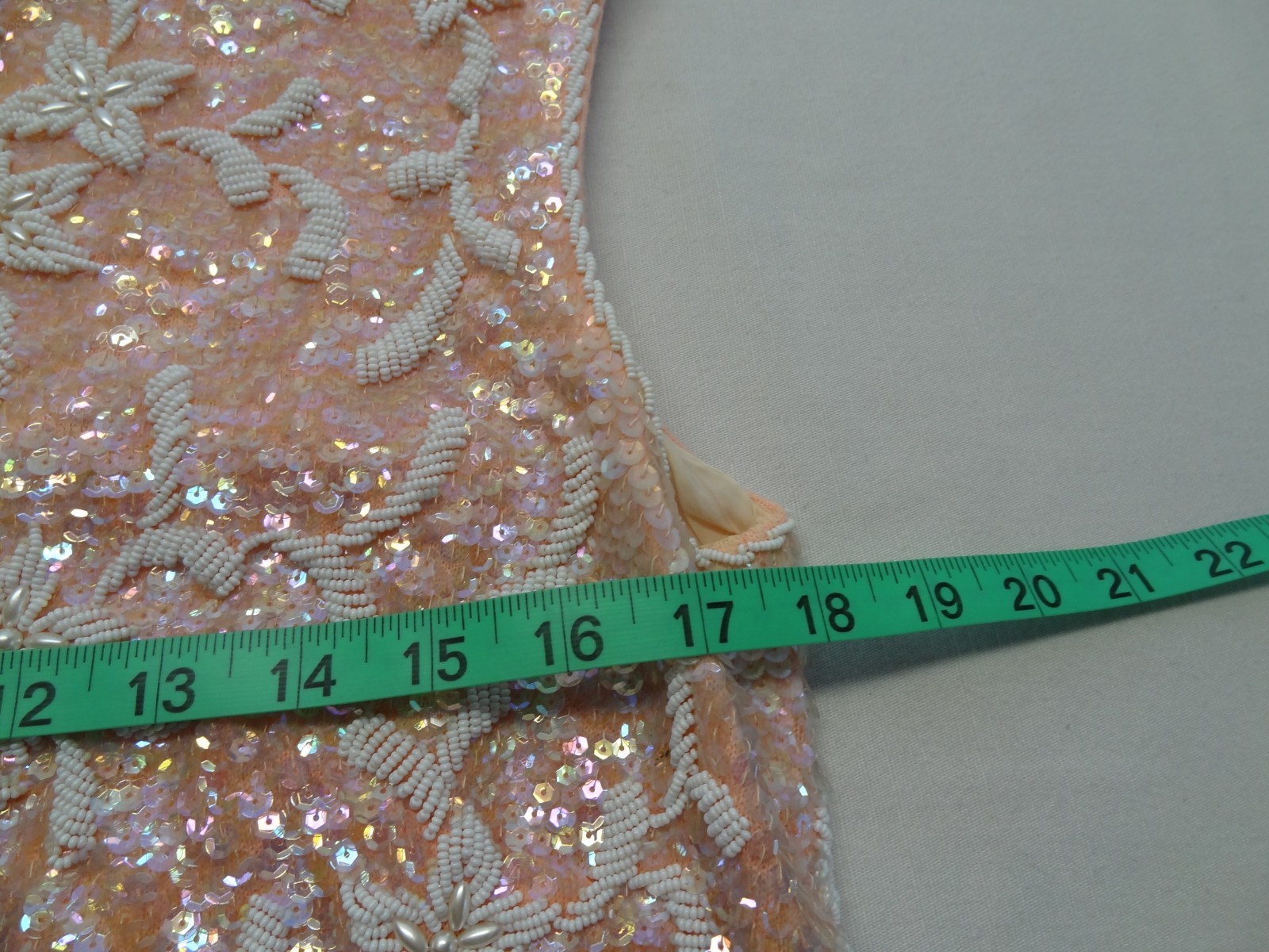 RNE M Hong Kong Sequin Beaded Sleeveless Evening Top VTG 60s 70s Lambs Wool