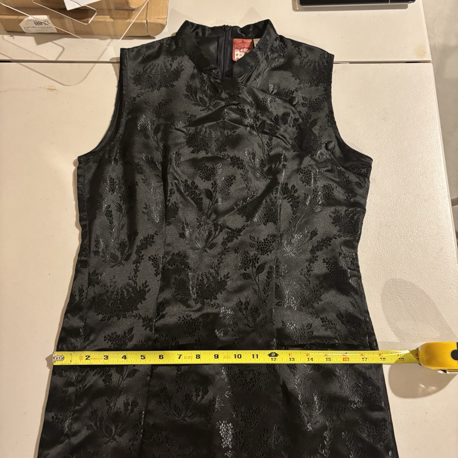 April Cornell Vintage black Asian Inspired Dress Rayon Small D-16