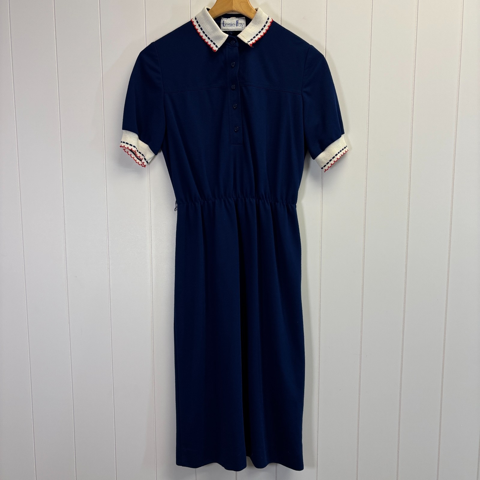 Vintage Leslie Fay 60s 70s Academia Secretary Midi Dress Size S School Girl Twee