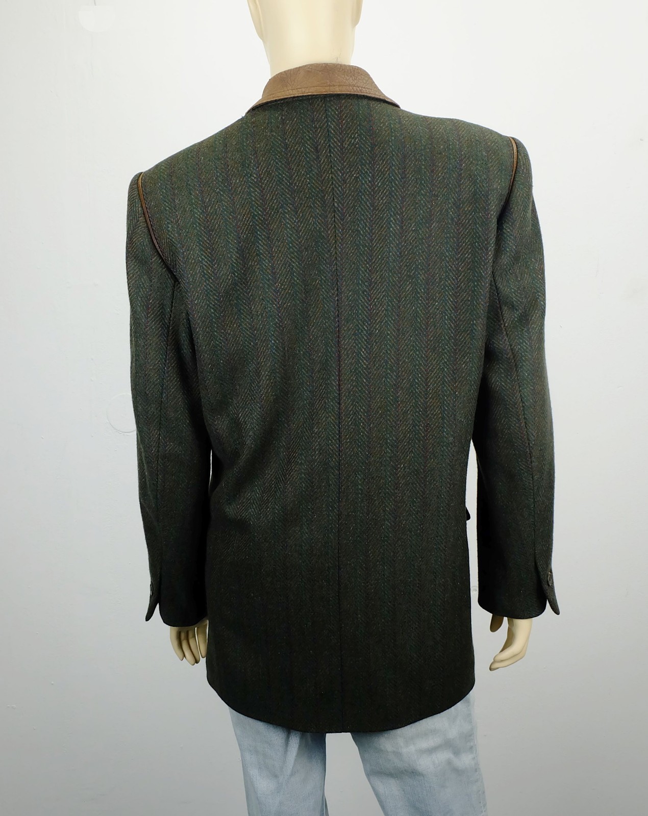 vintage 80s bogner blazer jacket virgin wool cashmere leather size 38