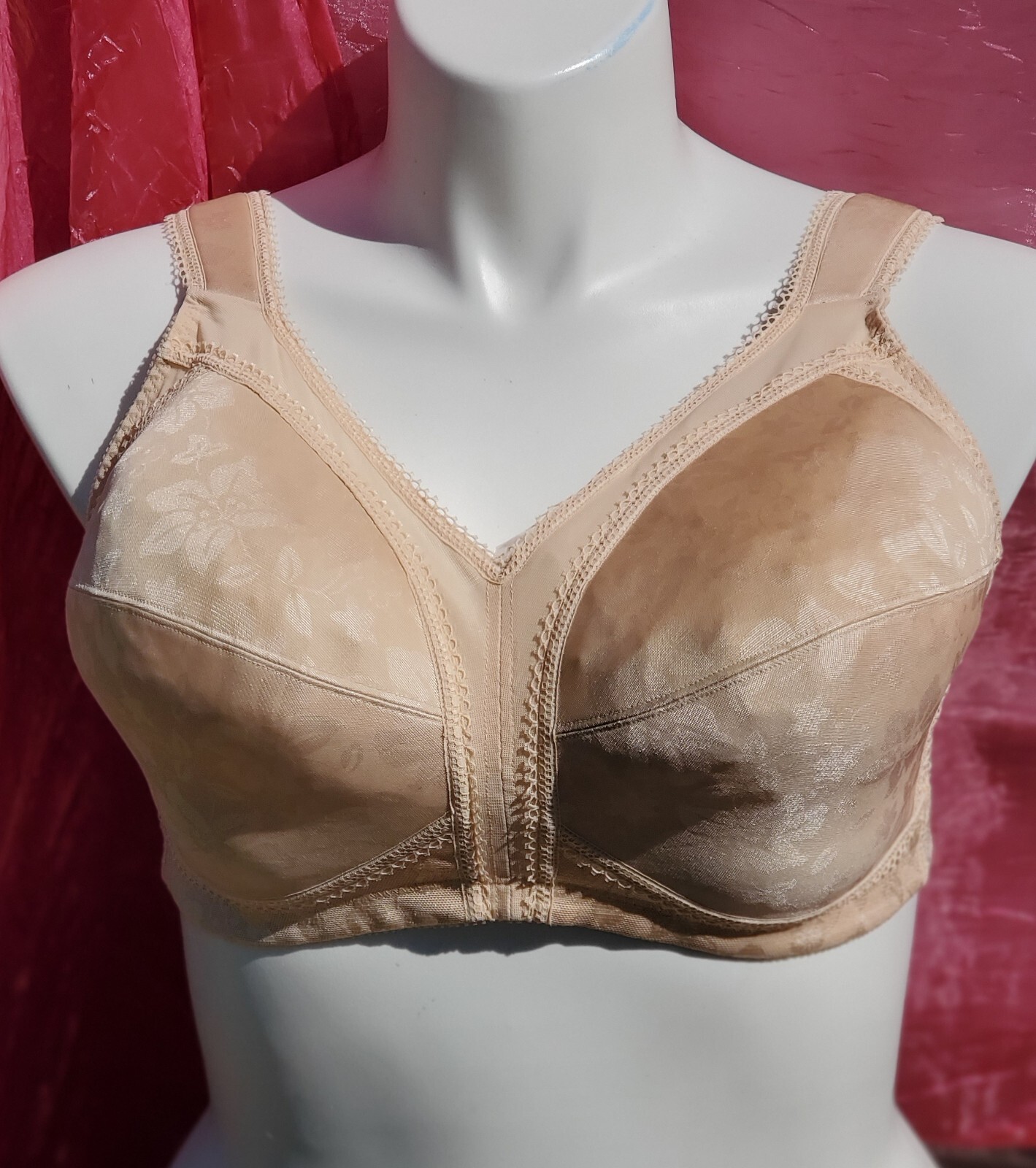Underscore Bra Size 42D Beige Silky Lace Sexy Sissy Pin-up Crossdress Y2K