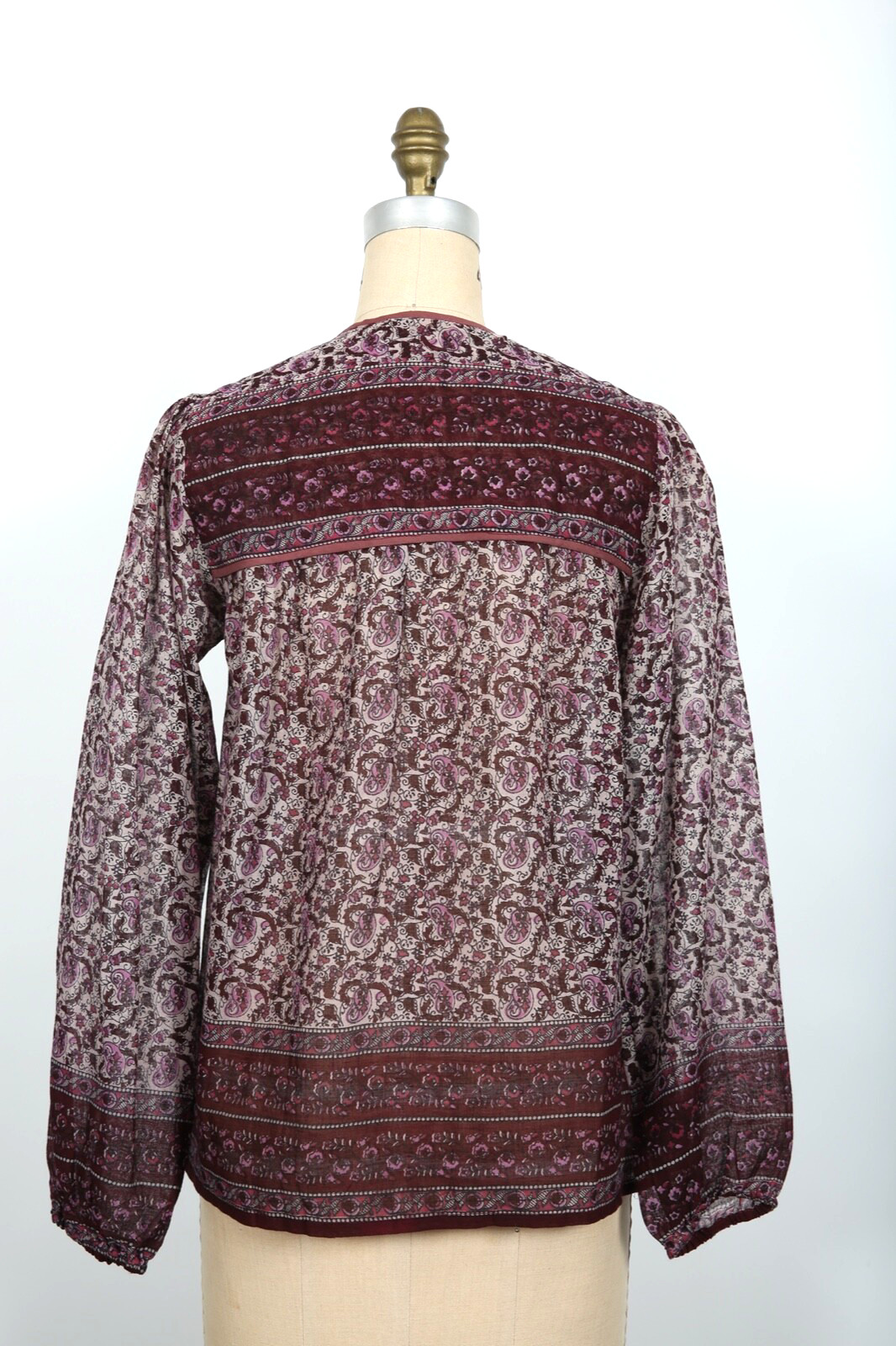 Vintage Indian Blouse with pretty Floral Block Print design NEW – DEADSTOCK