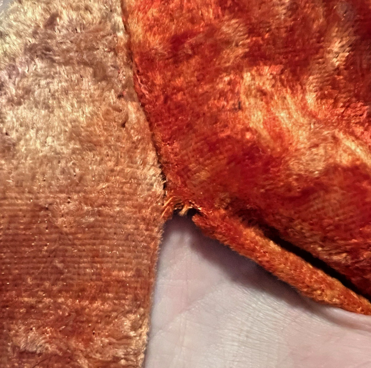1970s Maxi Dress Vintage Disco Crushed Velvet Velour Orange Purple Size 16 Tag