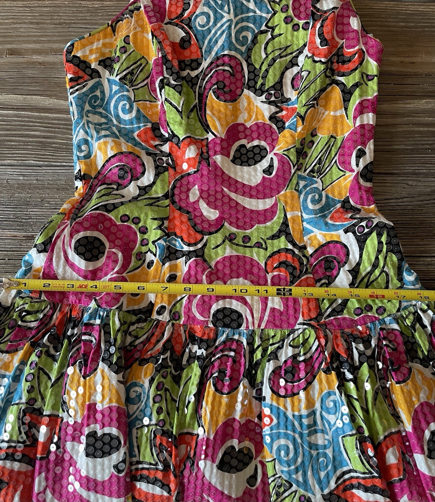 Morton Myles for the Warrens Vintage One Shoulder Sequined Dress SZ 8
