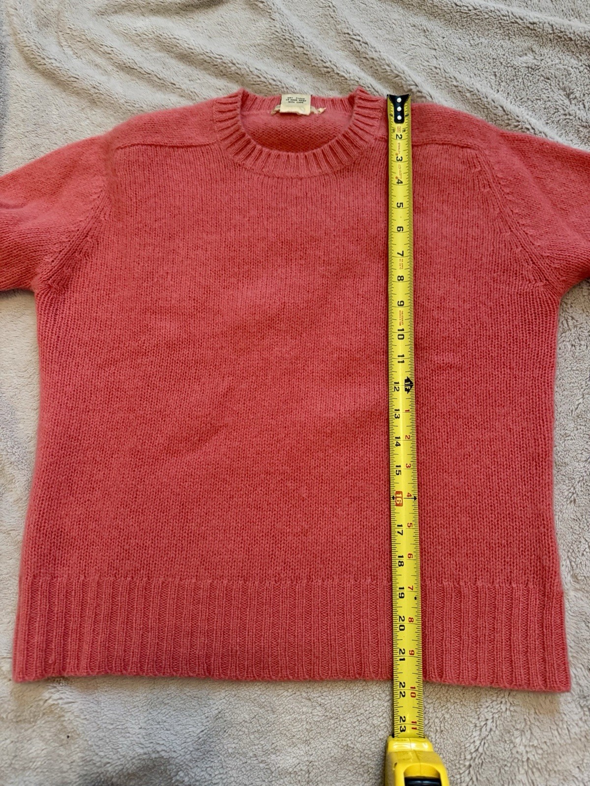 Vintage Hudson’s 100% Wool Sweater Pink Shetland Style Crewneck Hong Kong L