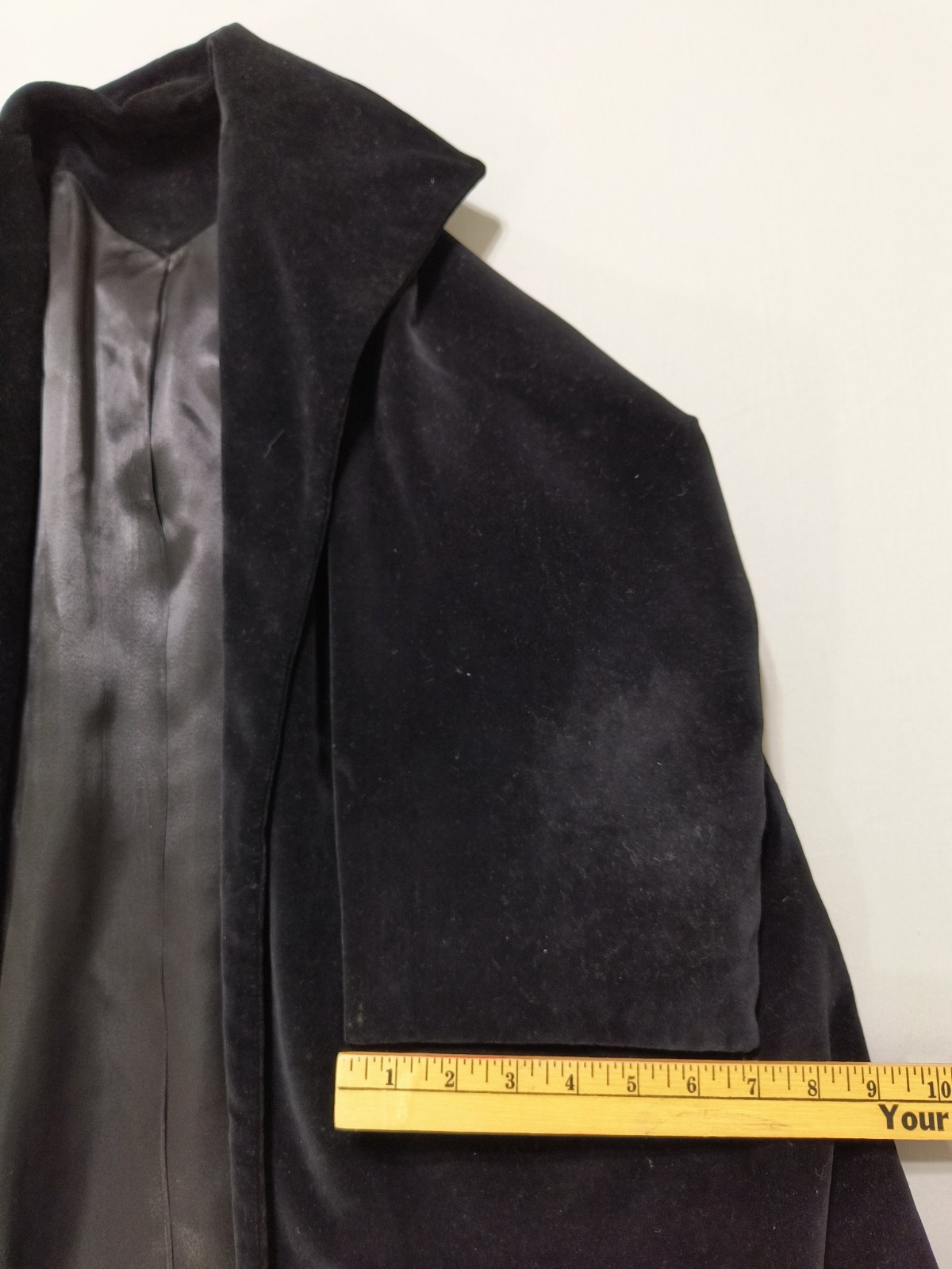 VTG 50s Original Candi Wrap Long Maxi Coat Union Made Black Velvet Witchy L Vamp