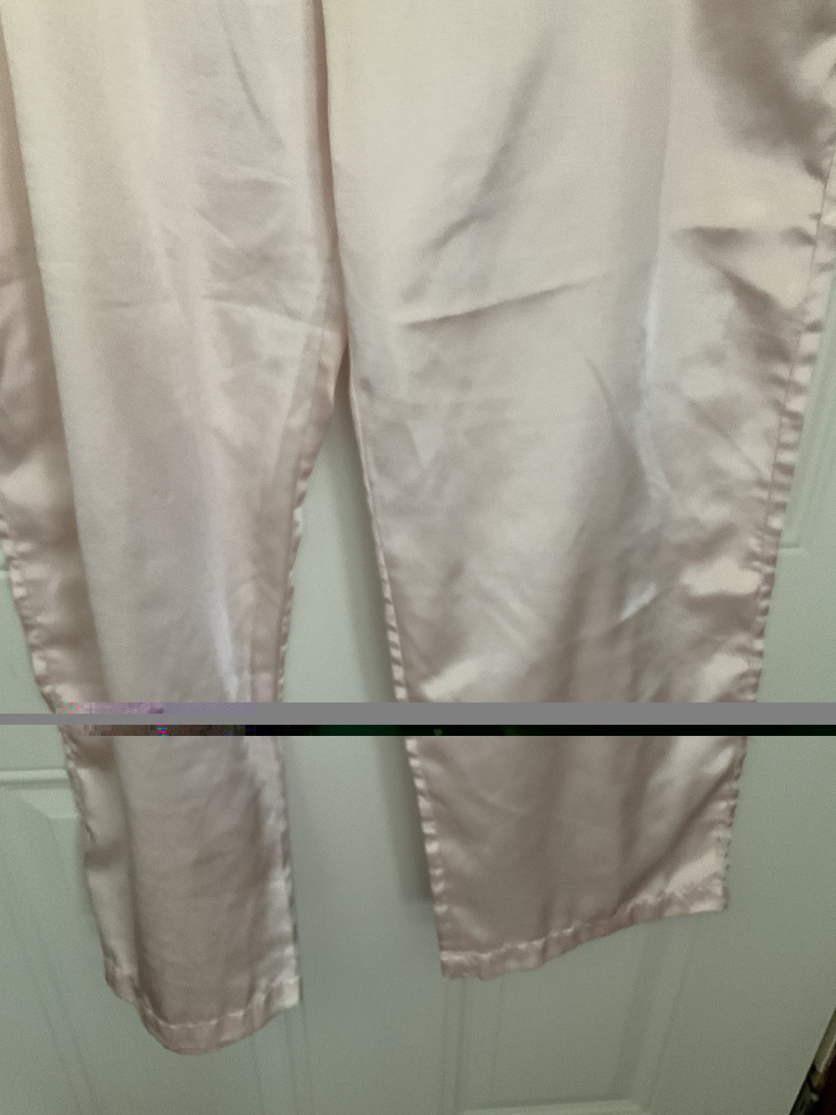 Ladies 2 Pc Pajama Set by Jeannie Size Large Pink Satin Look Polyester Used