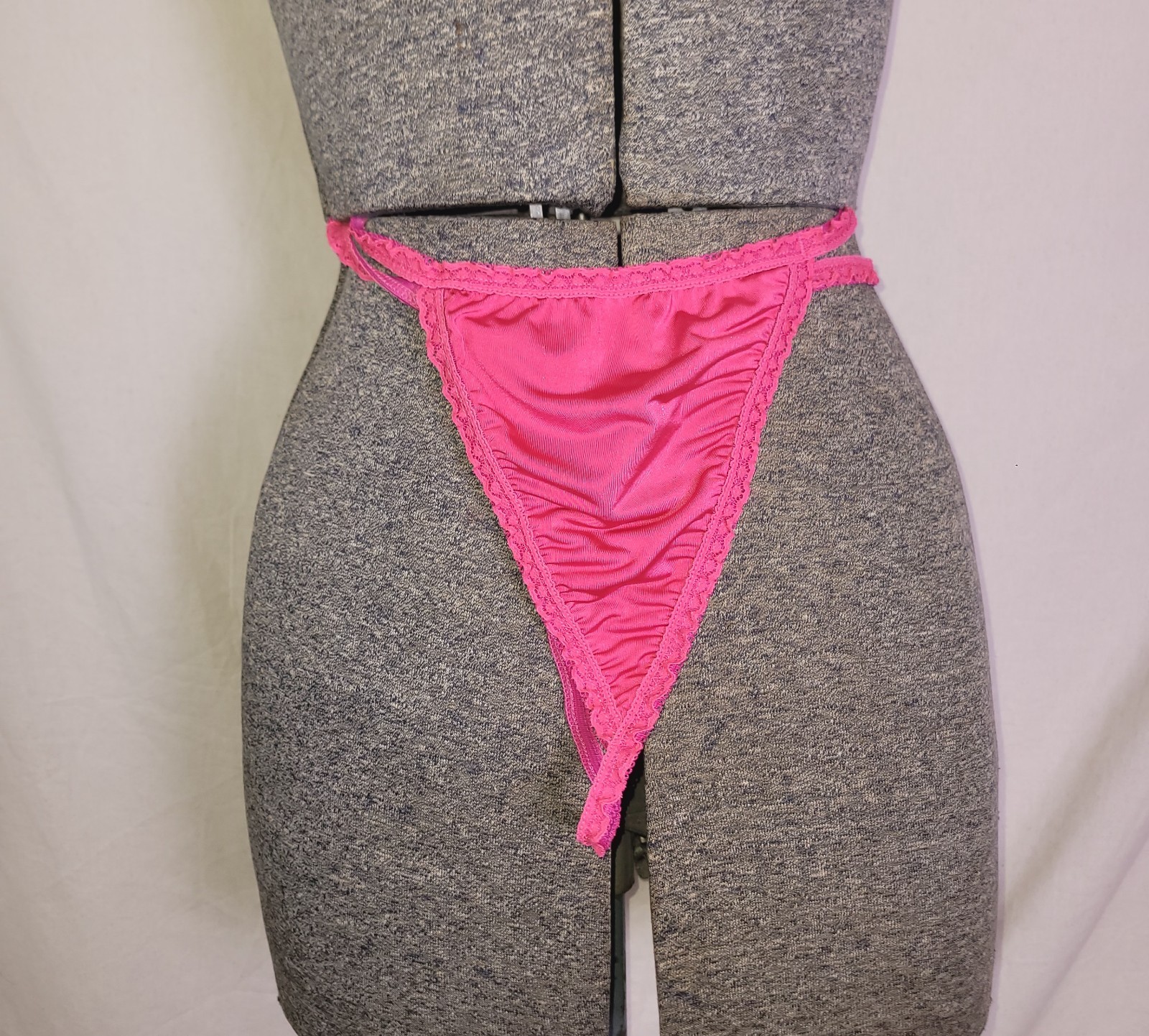 Vintage 90s Y2K Deadstock Plus Size Maxi Lingerie Halter Dress Hot Pink 1x/2x