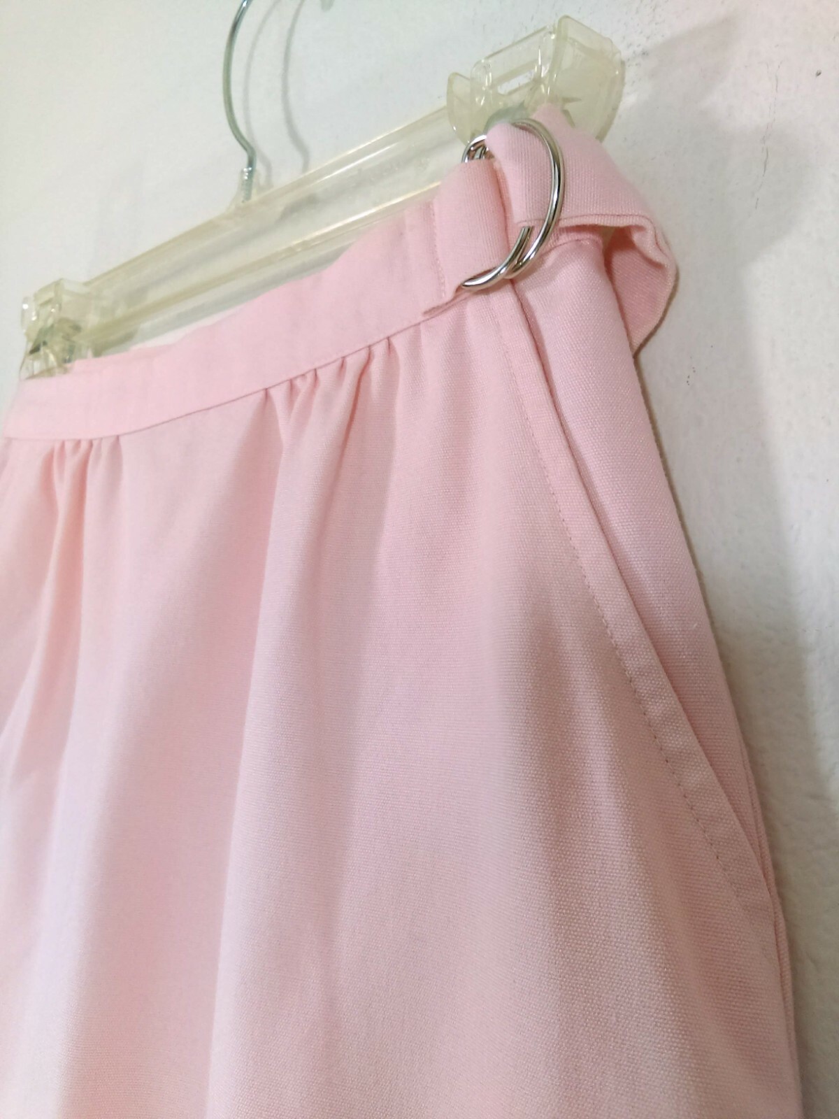 Vintage Lombardi inc Sportswear Skirt Small Pink Wrap Around D-Ring Belt Pockets