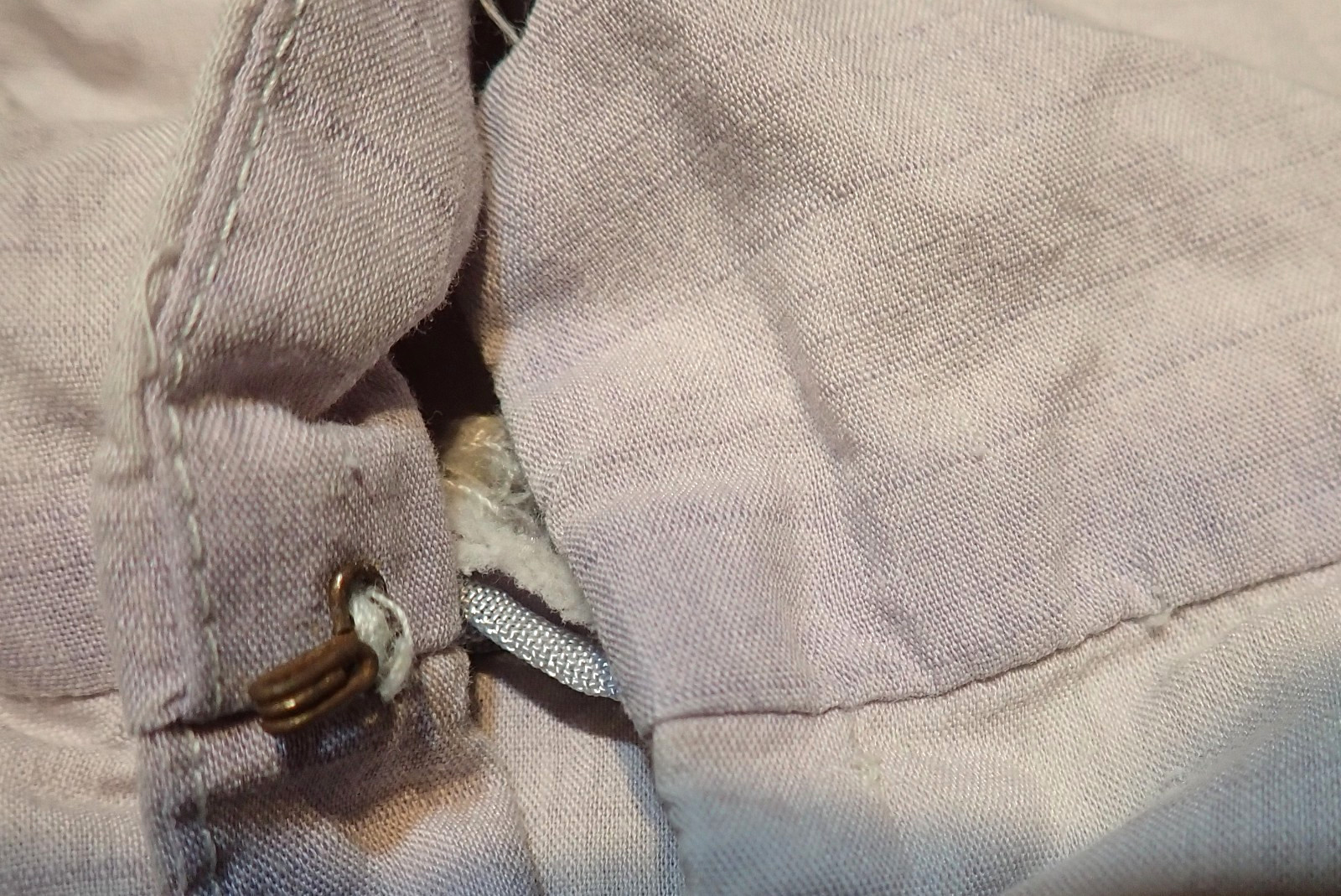 Vintage 80s Lavender Linen Blend Shirt Dress (S) Dolman Sleeve V-Neck Flare Midi