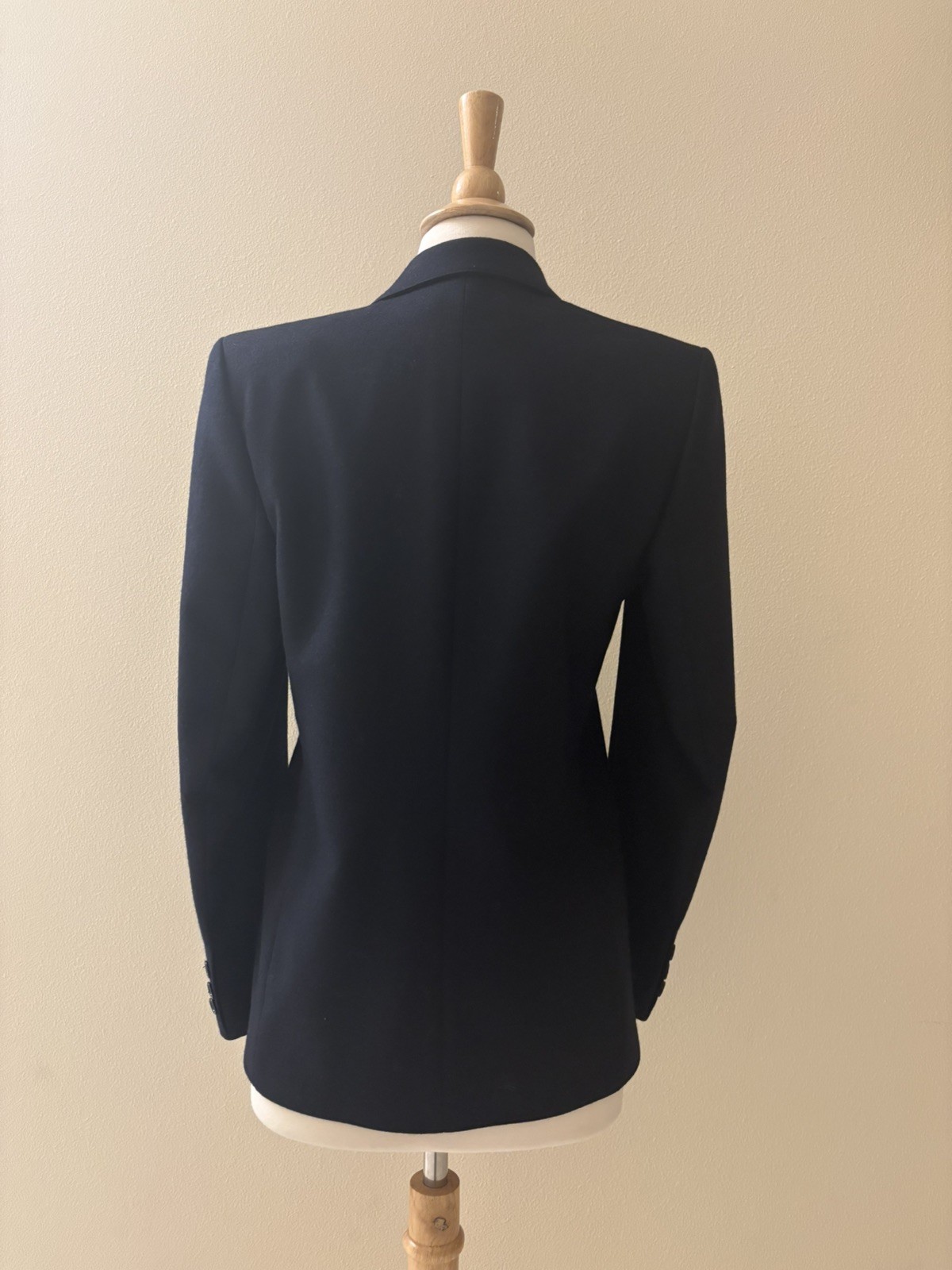 Vintage Jean Claude New Wool Navy blk Blazer Coat Women Paris France Size S/M