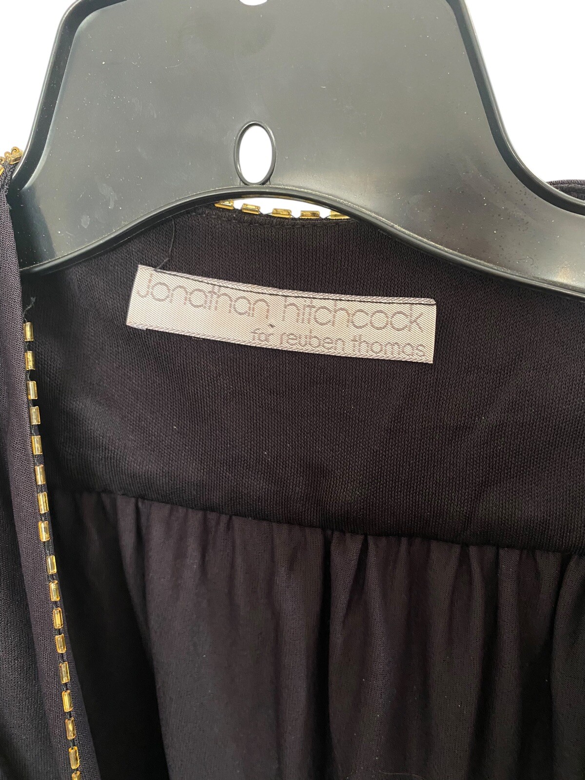 Med Lg Vtg Dress Jonathan Hitchcock Reuben Thomas Black Maxi Gothic Glam Vamp