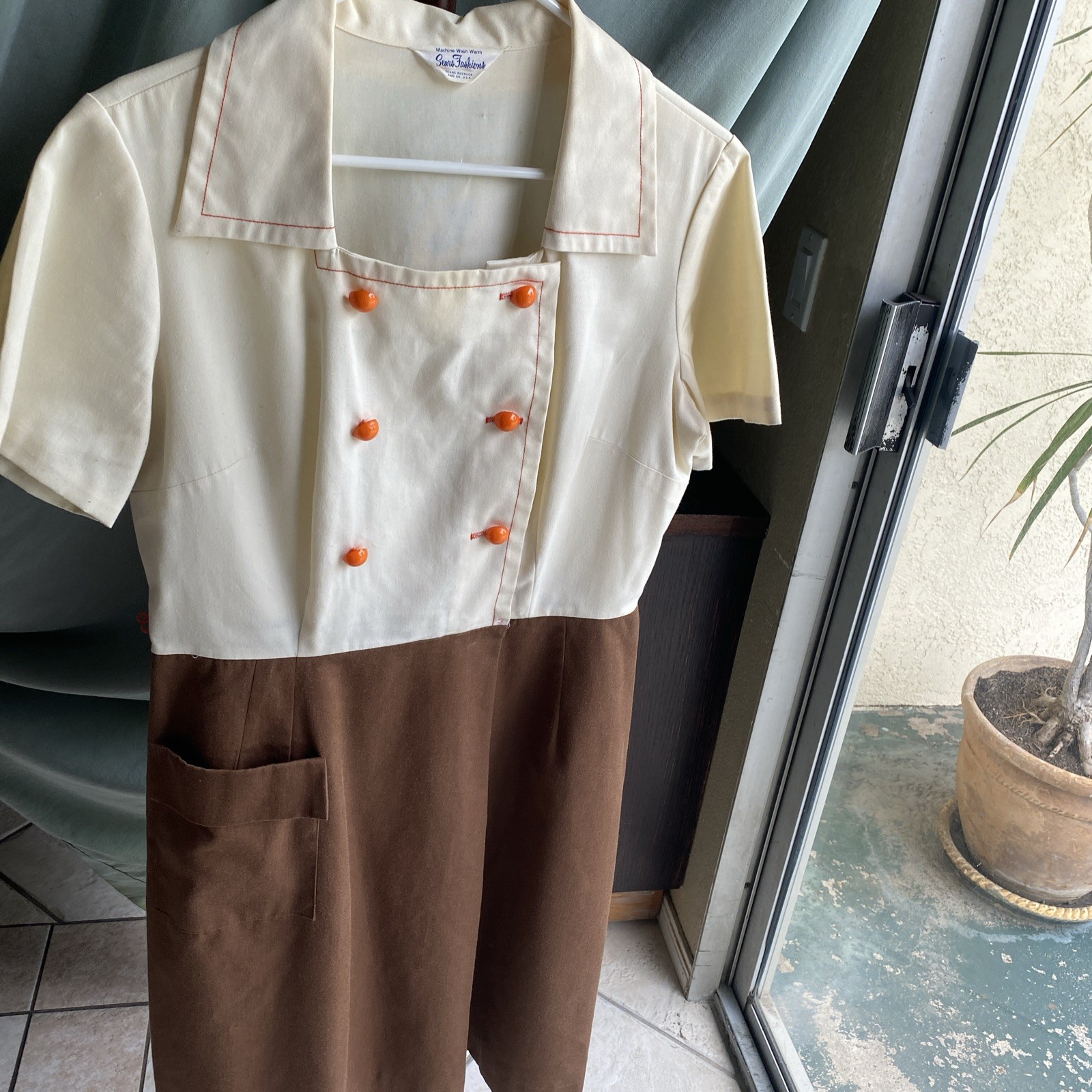 Sears Fashions Vintage Mid-century Waitress Dress 1960s or 70s