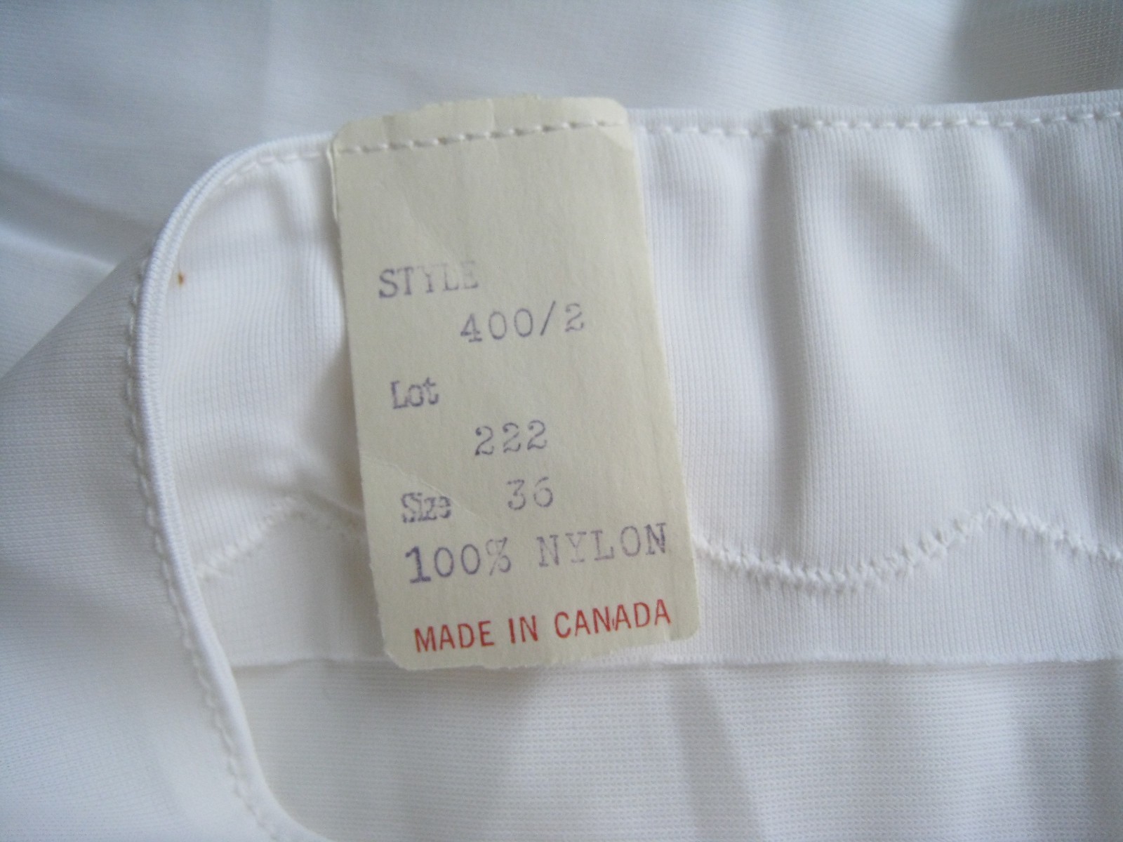 Vtg Super Slip by Dorsay Slip Dress Sz 36 White Du Pont Nylon New NOS READ