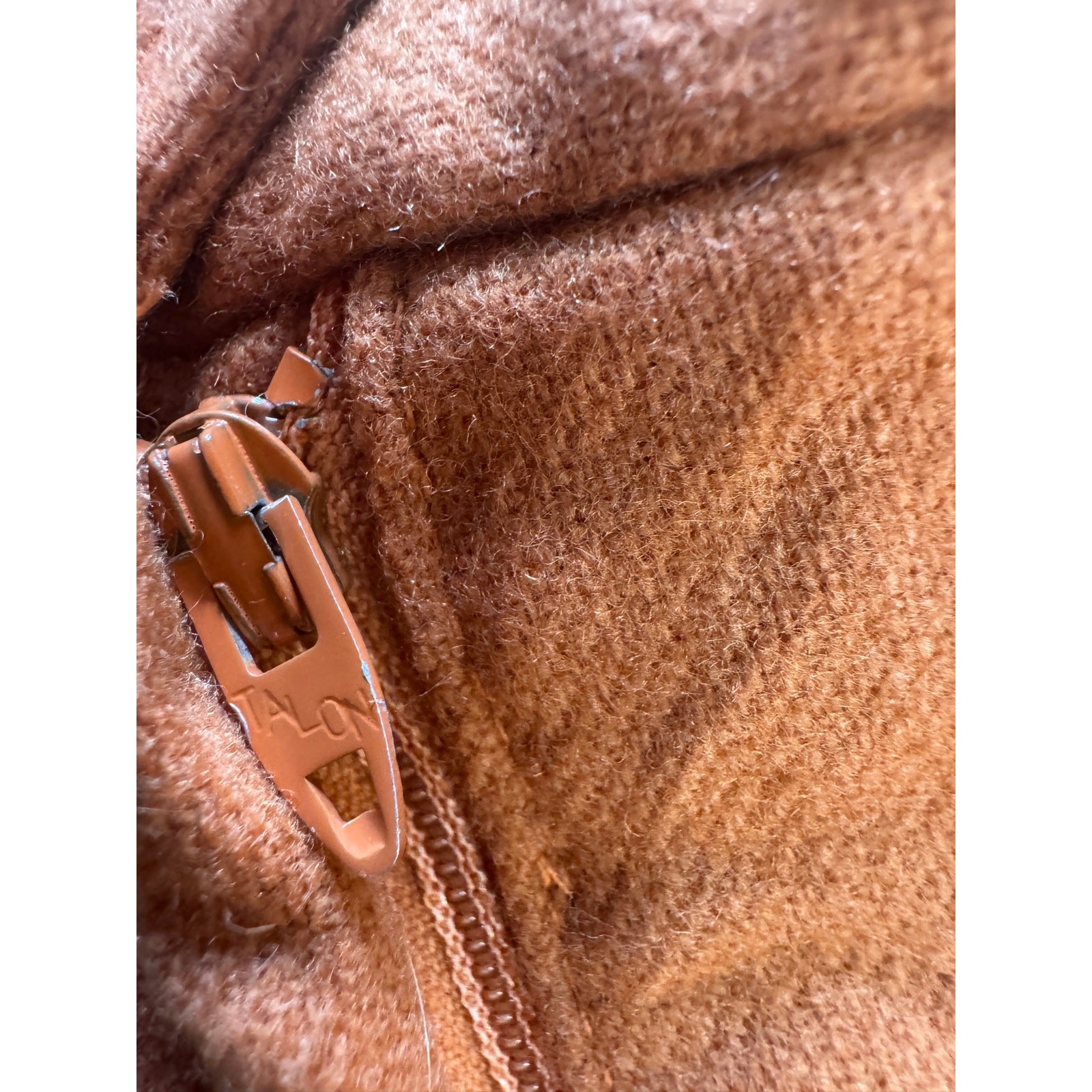 VTG 60s 70s Wool Pencil Skirt Burnt Orange Mod Dark Academia Talon Zip XXS XS