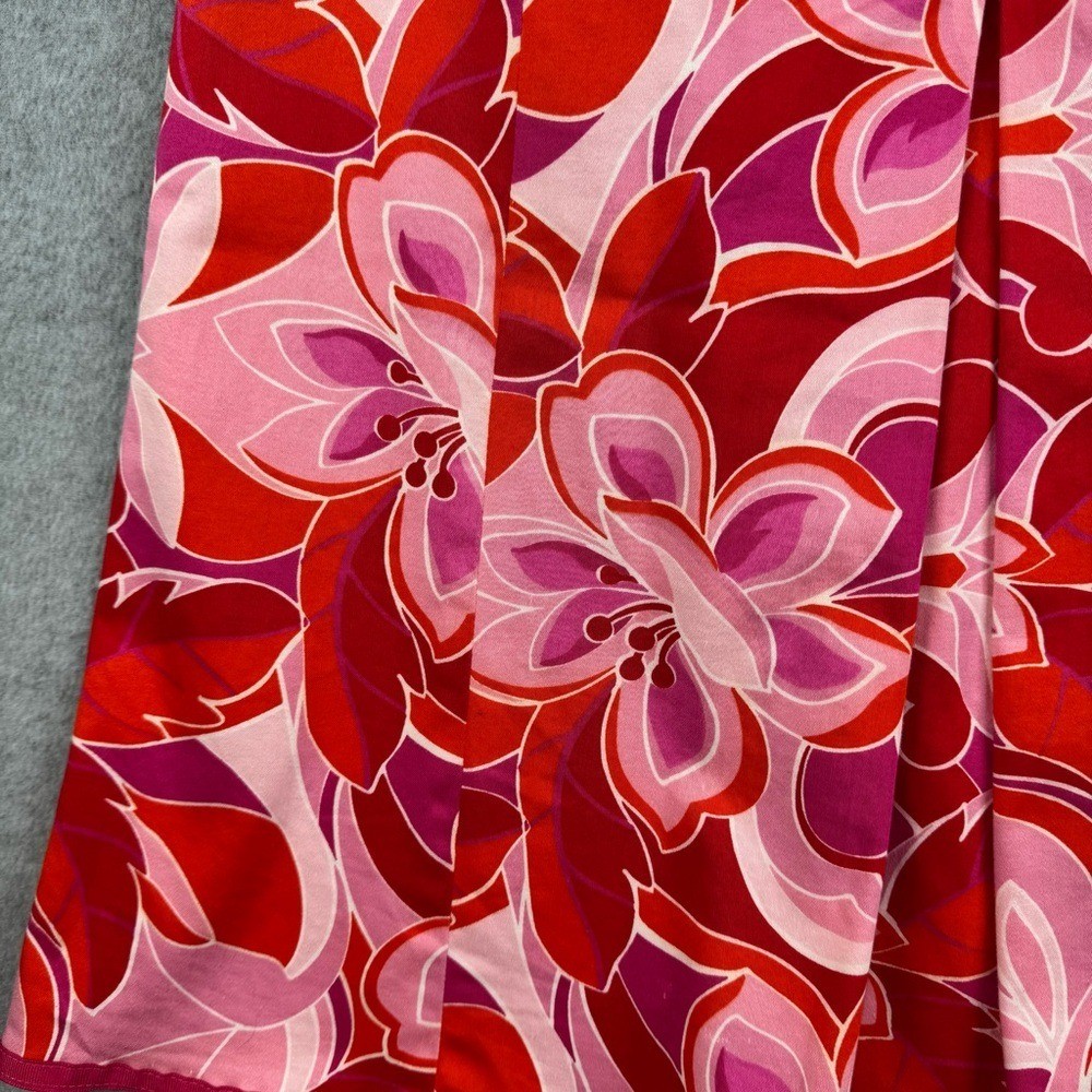 Vintage Pierre Cardin A-line Floral Pink Skirt Pleated Front Back Zip Sz 6