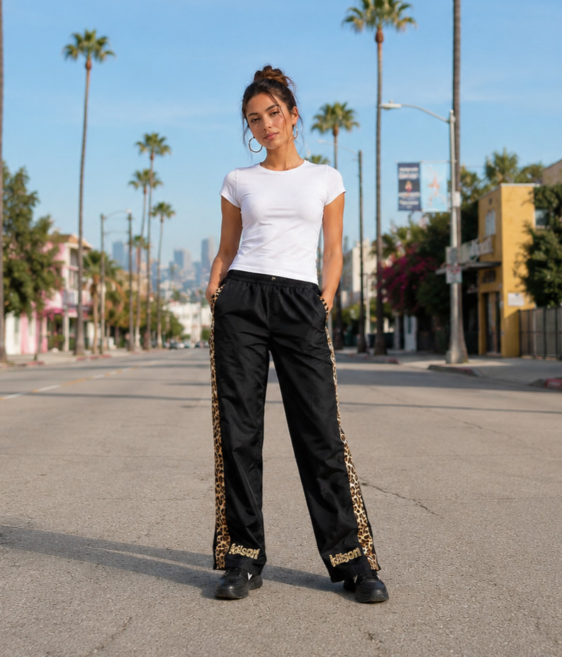 vtg y2k LBZ low rise moto rave edm club animal print pants women 7 new nwt
