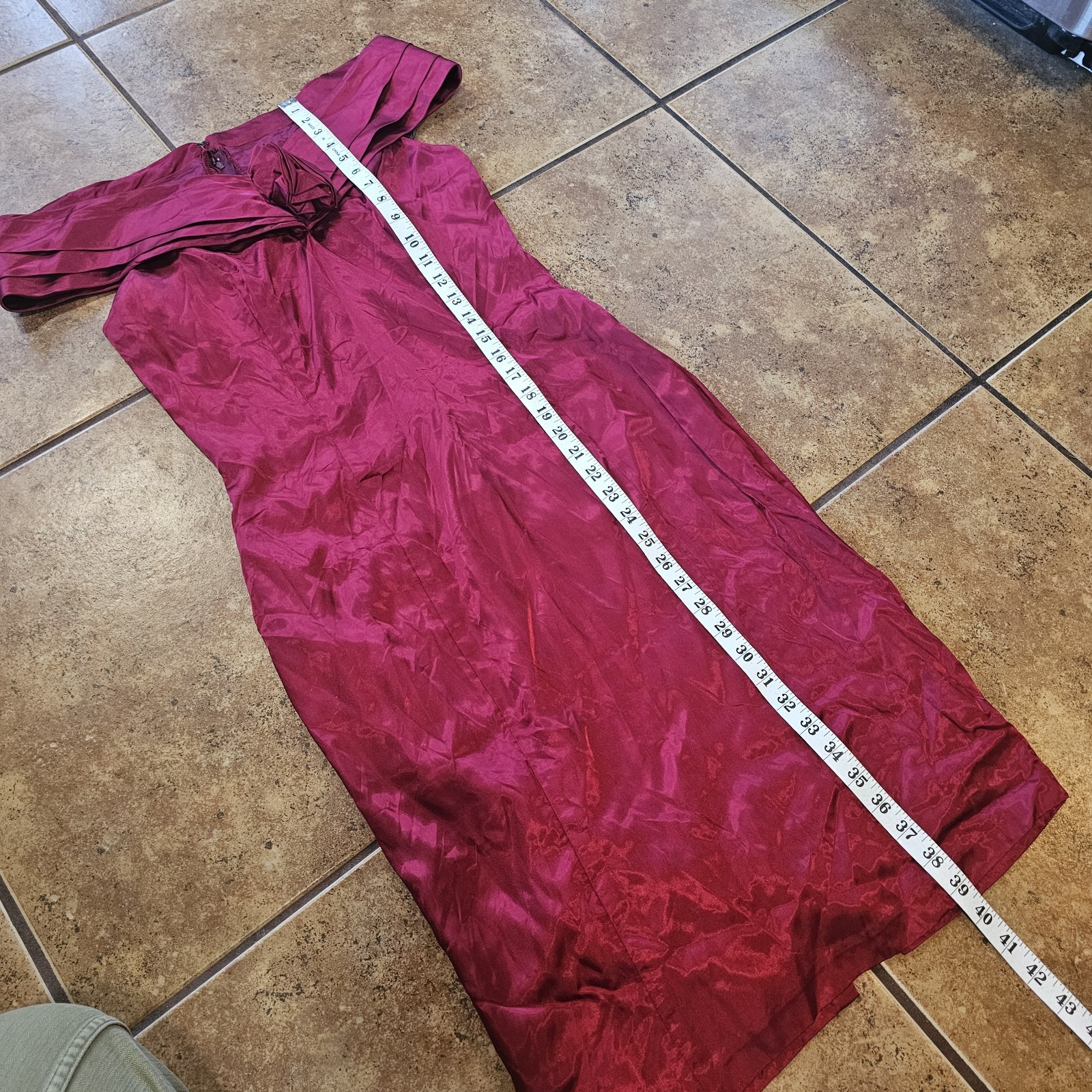Vintage 80s Midi Dress L.A. Glow Red Acetate Size 9/10