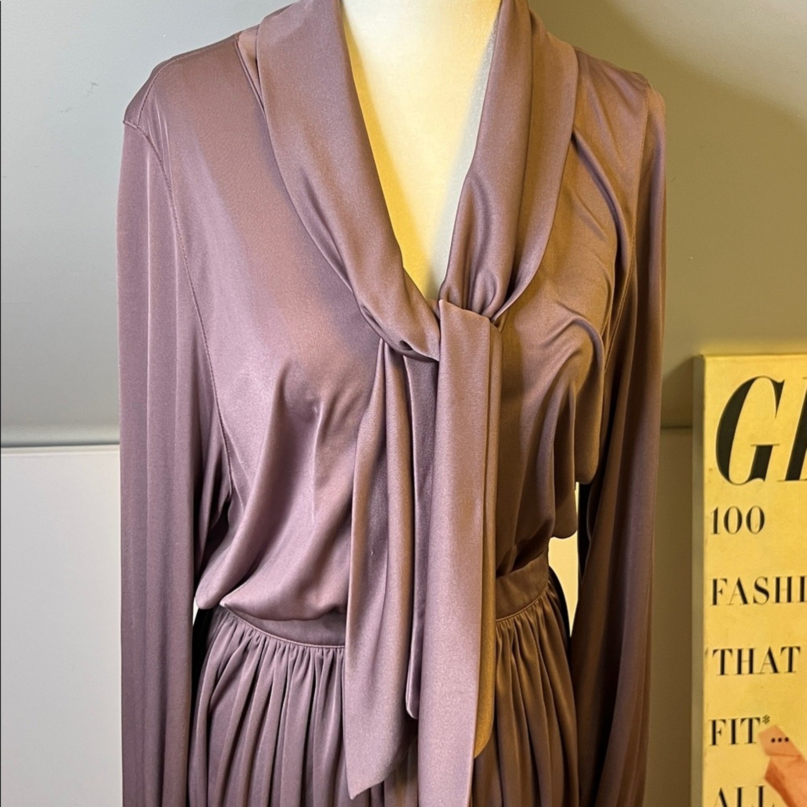 Vintage 1980s Dress by George Rech Paris Long-Sleeve Disco classic