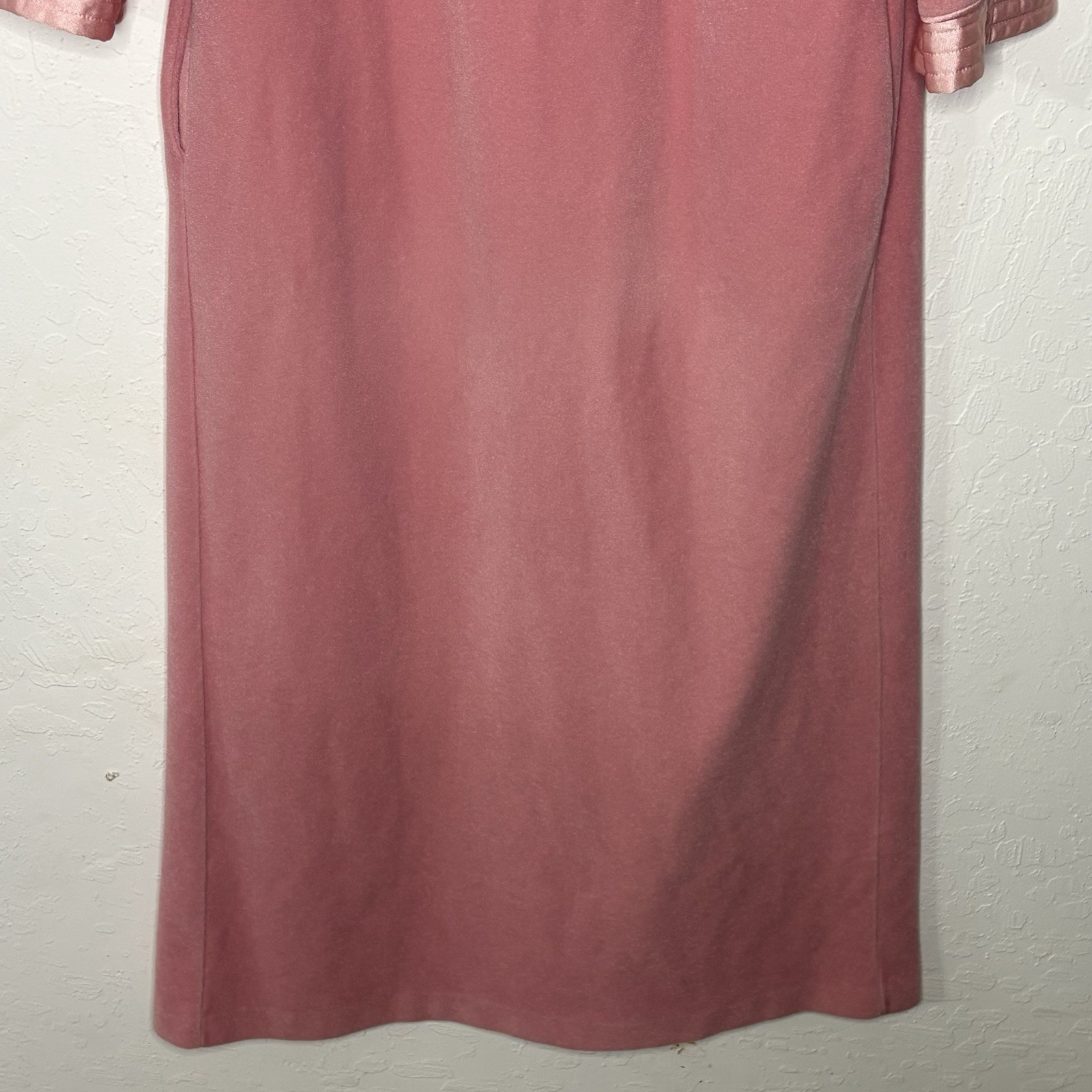 Vtg Vanity Fair Sz S Dacron Polyester Robe Pink Zipper Lounger Pocket Grannycore