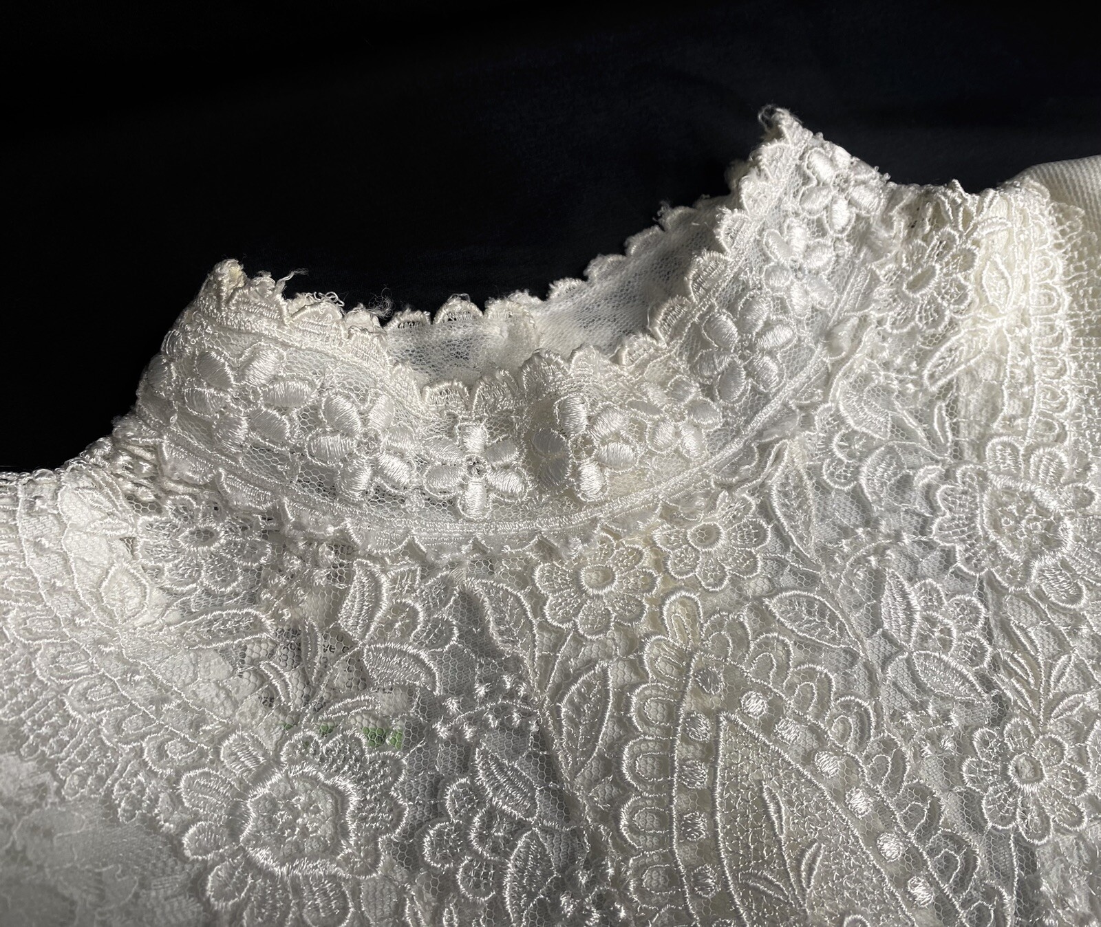 Vintage 80s Scott McClintock White Lace Victorian Blouse Sz 14 See Measurements