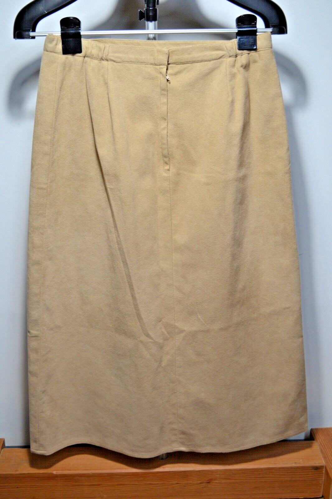 Vintage Count Romi Ultra Suede Camel Colored Midi Skirt Size 10 USA